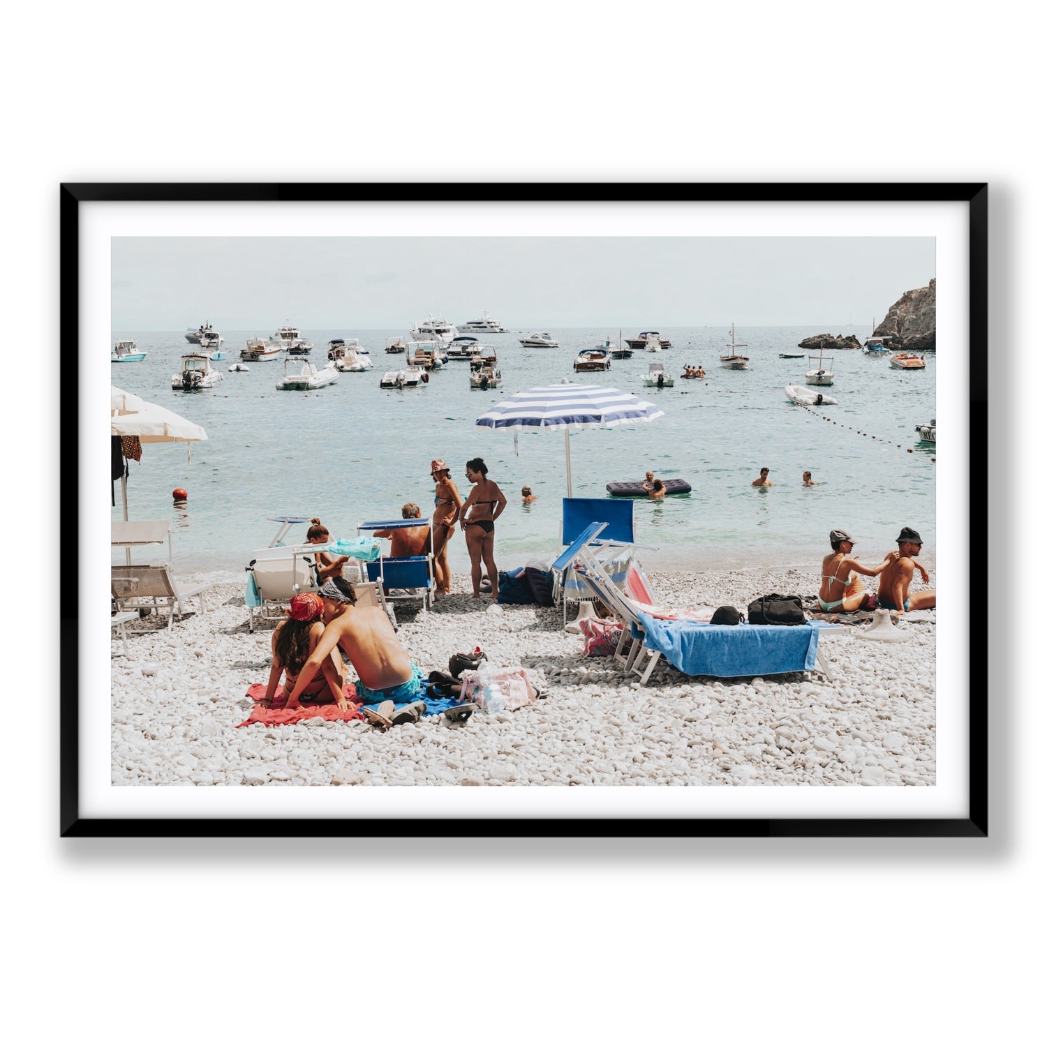 The Kiss Nerano wall art Statement fine art print in black frame with matboard