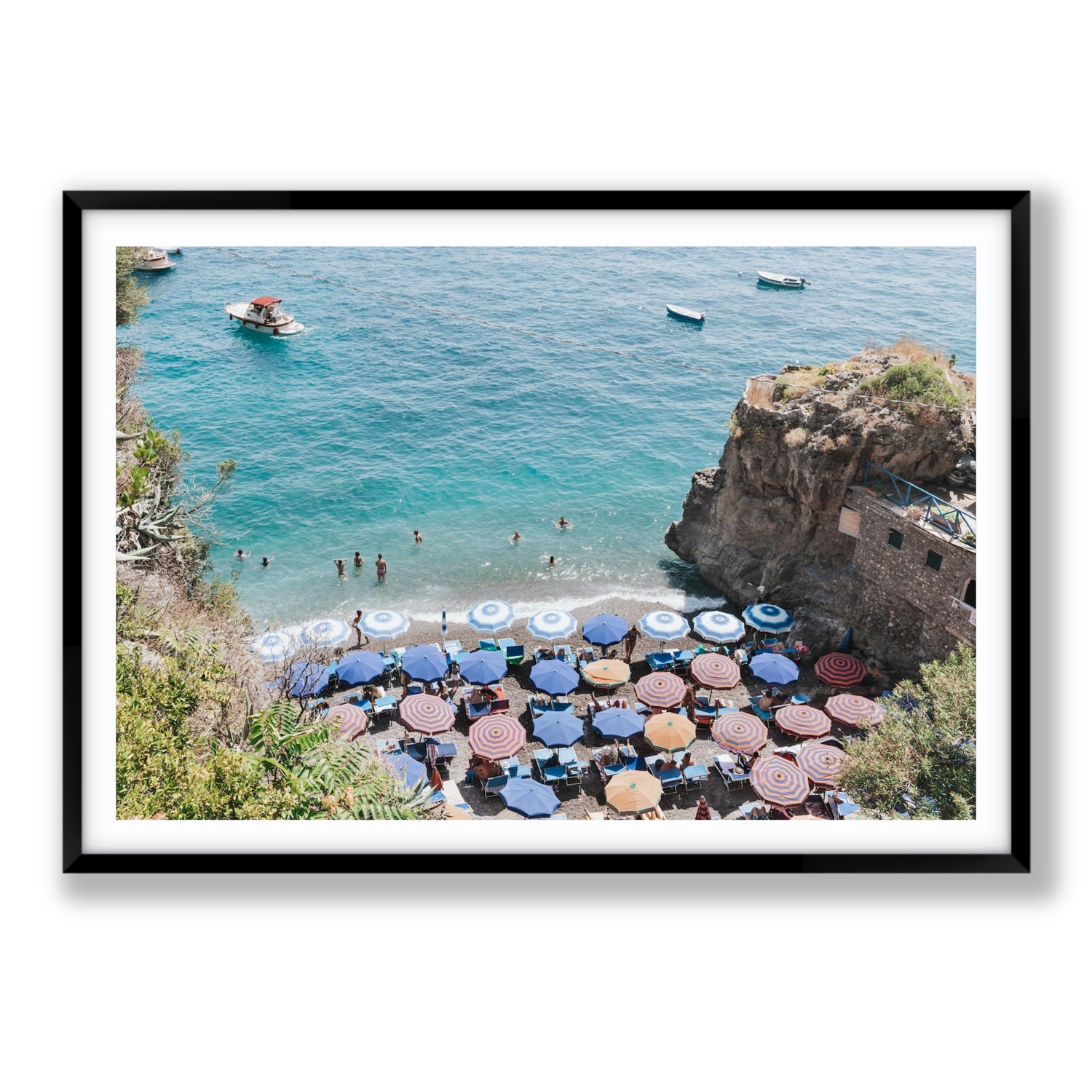 The Cove fine art print, Positano, Italy, Statement, Black Frame · Matboard, Fine Art Print