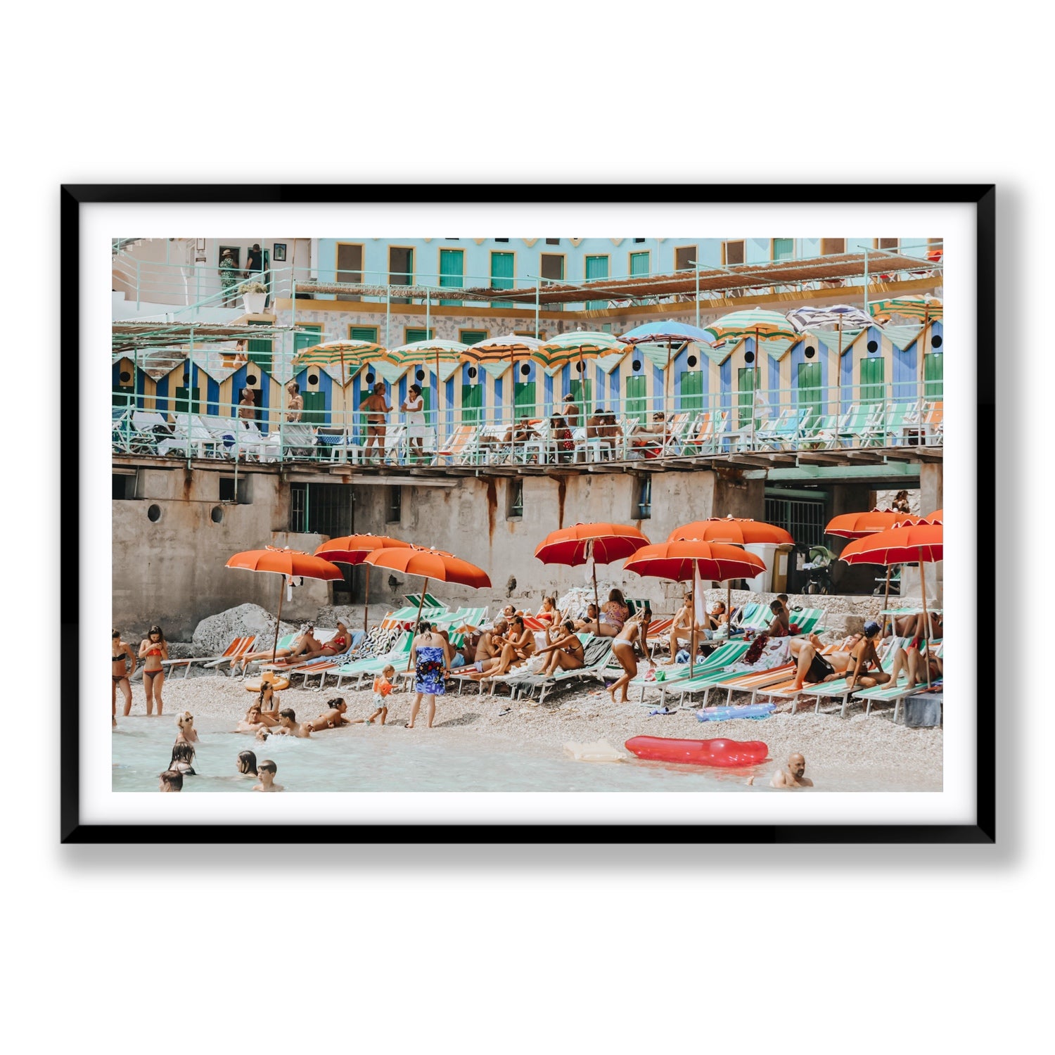 Umbrella Fiesta fine art print, Capri, Italy, Statement, Black Frame · Matboard, Fine Art Print