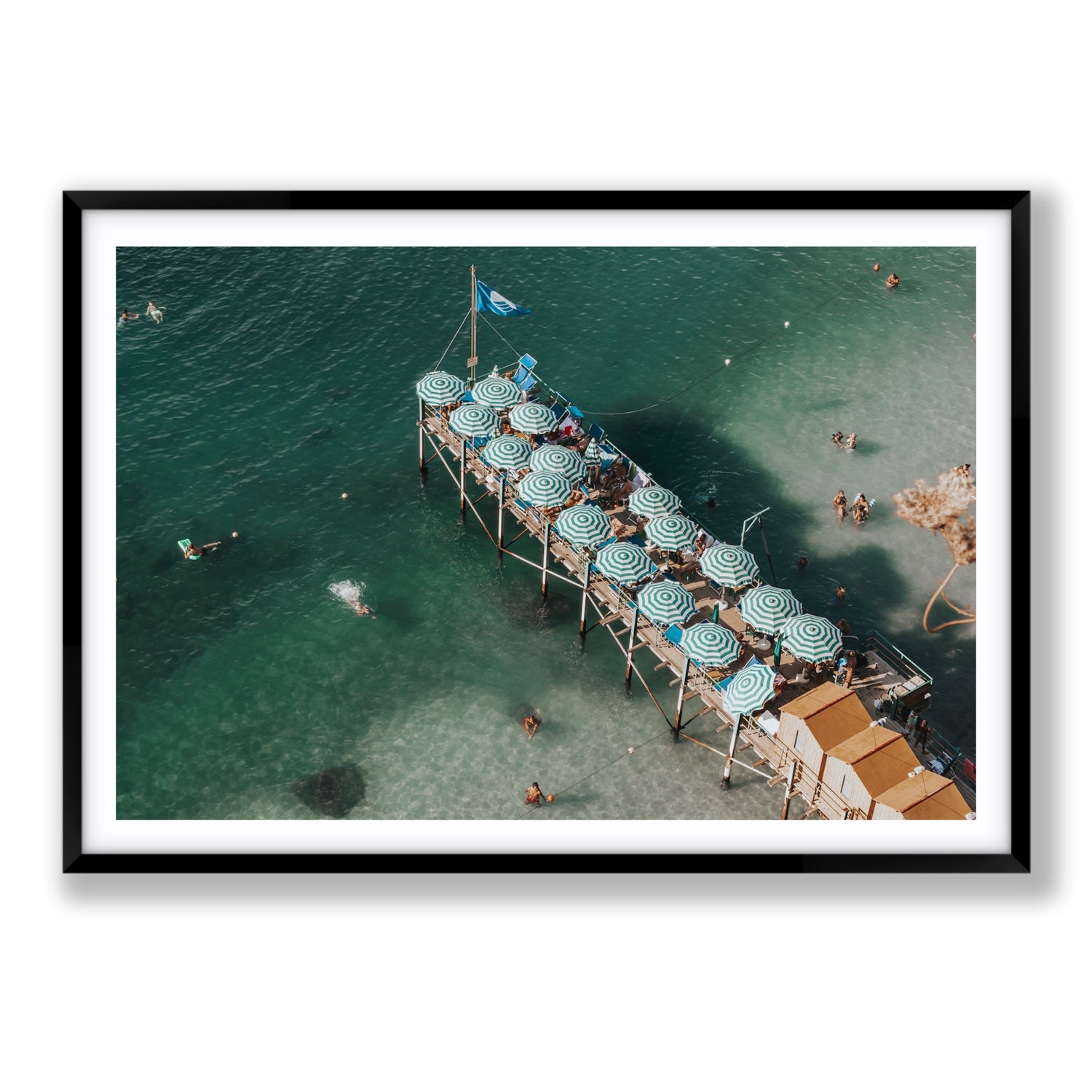 Sorrento Shangri La Sorrento coastal Italian wall art Statement fine art print in black frame with matboard