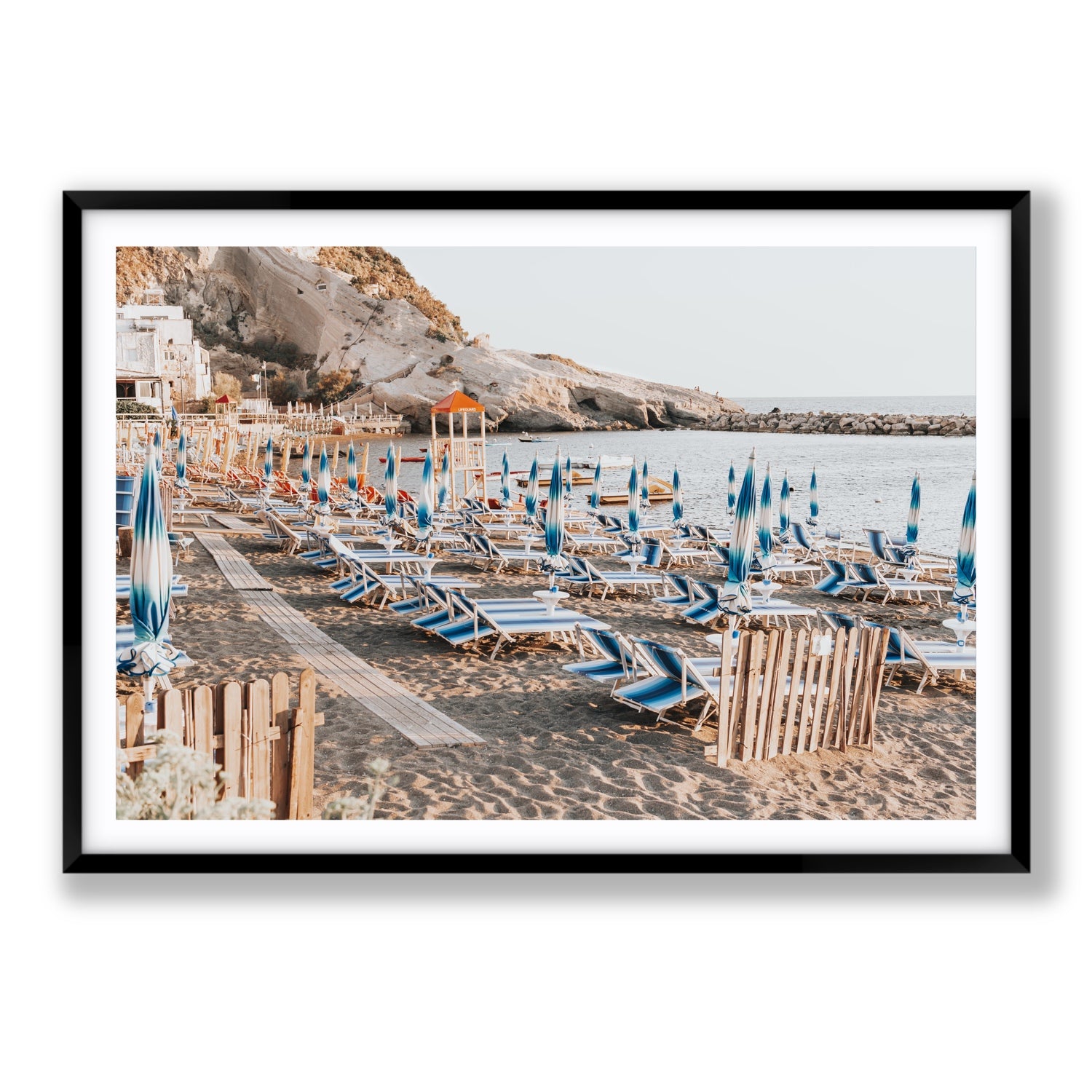Sandy Daydreams fine art print, Ischia, Italy, Statement, Black Frame · Matboard, Fine Art Print