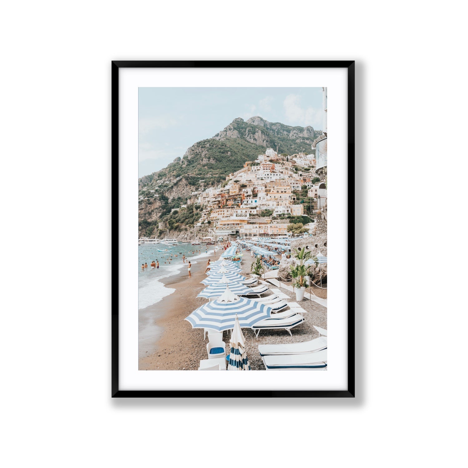 The Cliffside Village fine art print, Positano, Italy, Extra Large, Black Frame · Matboard, Fine Art Print