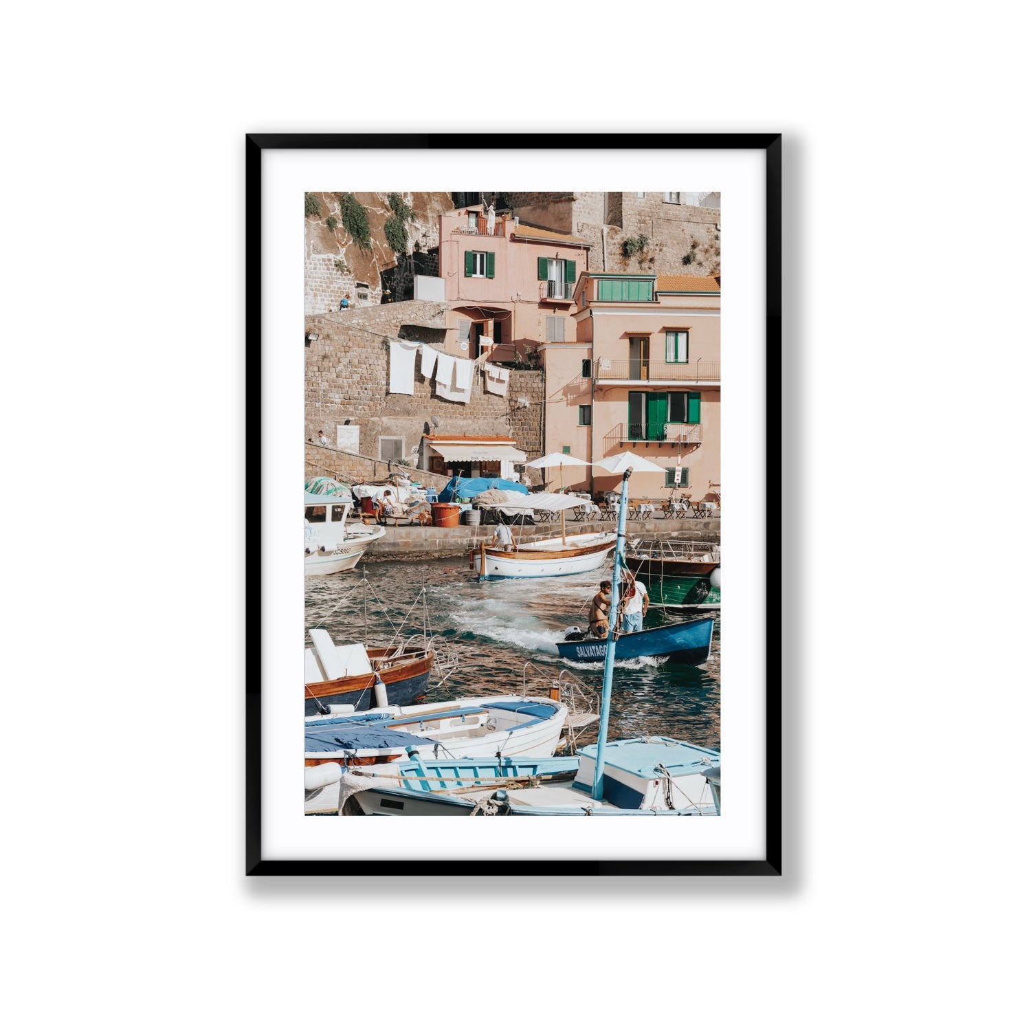 Coastal Carousel fine art print, Sorrento, Italy, Extra Large, Black Frame · Matboard, Fine Art Print
