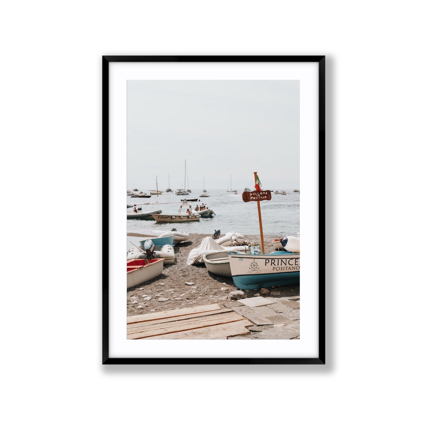 Coming Home fine art print, Positano, Italy, Extra Large, Black Frame · Matboard, Fine Art Print