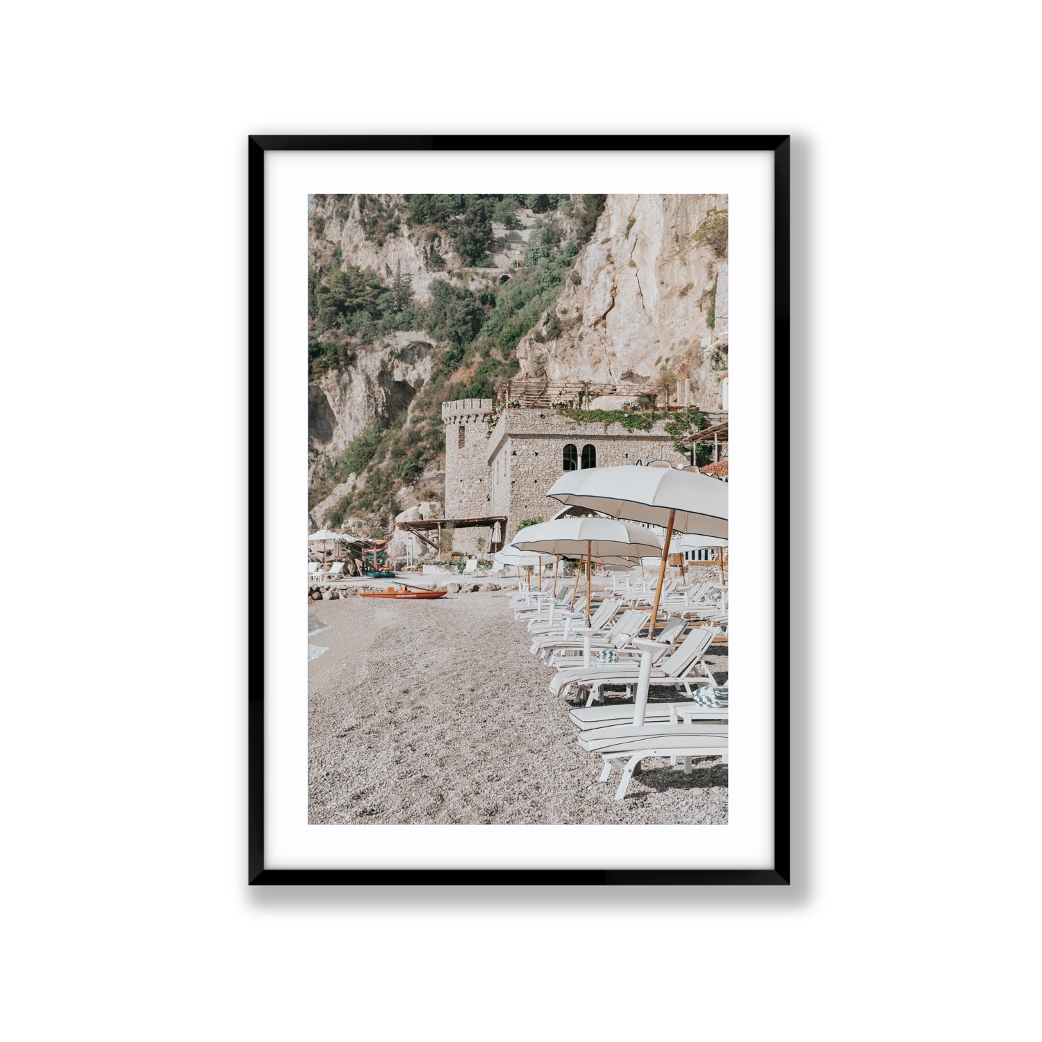 La Villeggiatura fine art print, Amalfi, Italy, luxury escapes artwork, Extra Large, Black Frame · Matboard, Fine Art Print