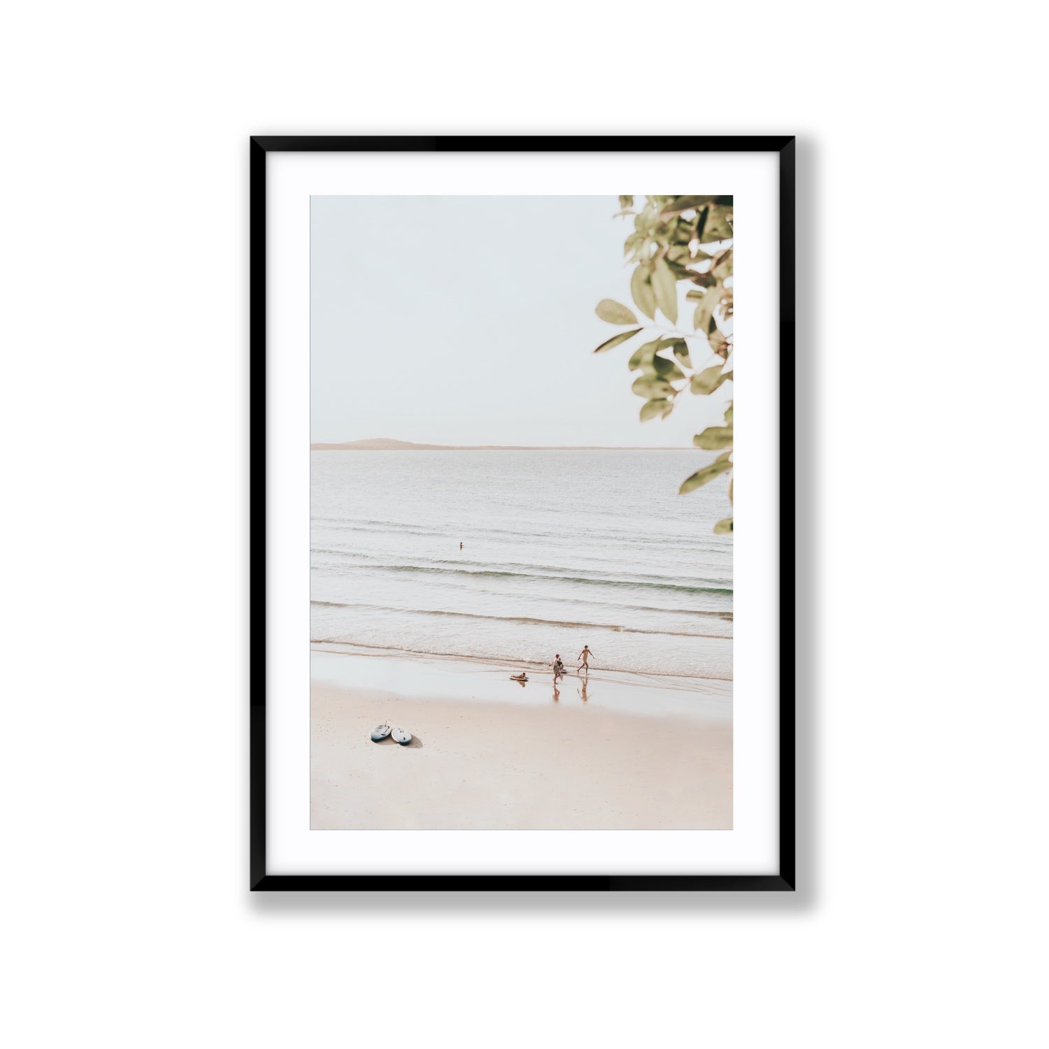 Walking On Sunshine fine art print, Noosa, Australia, coastal scenes artwork, Extra Large, Black Frame · Matboard, Fine Art Print