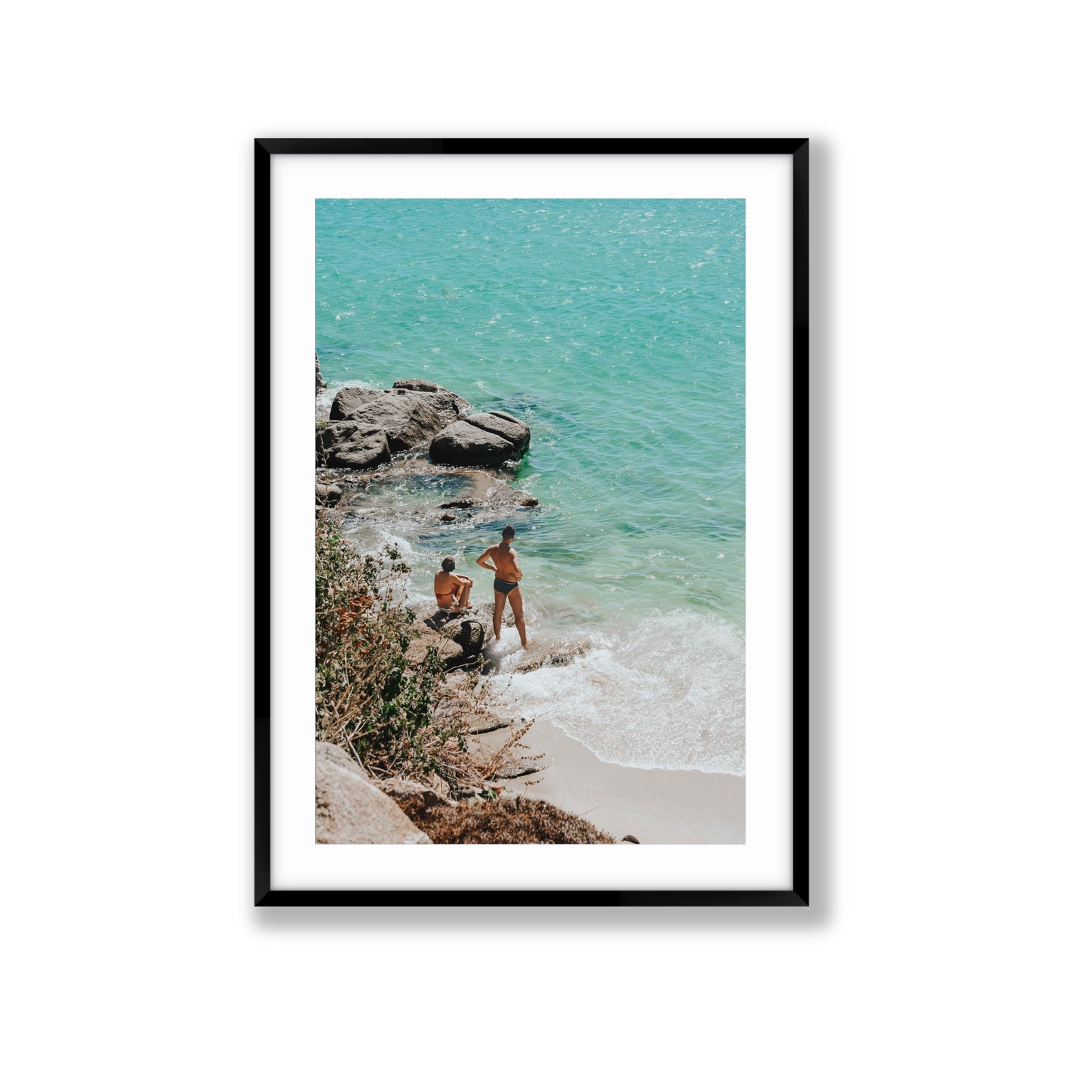 Scene Stealers Mykonos Greek island wall art Extra Large fine art print in black frame with matboard
