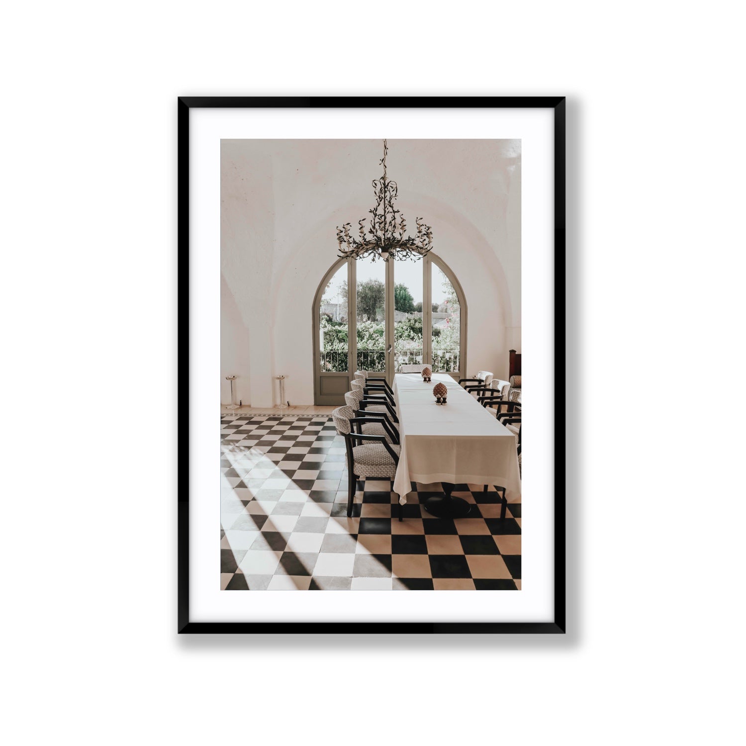 Sunbeam Feast Puglia Wall Italian fine art print Extra Large fine art print in black frame with matboard