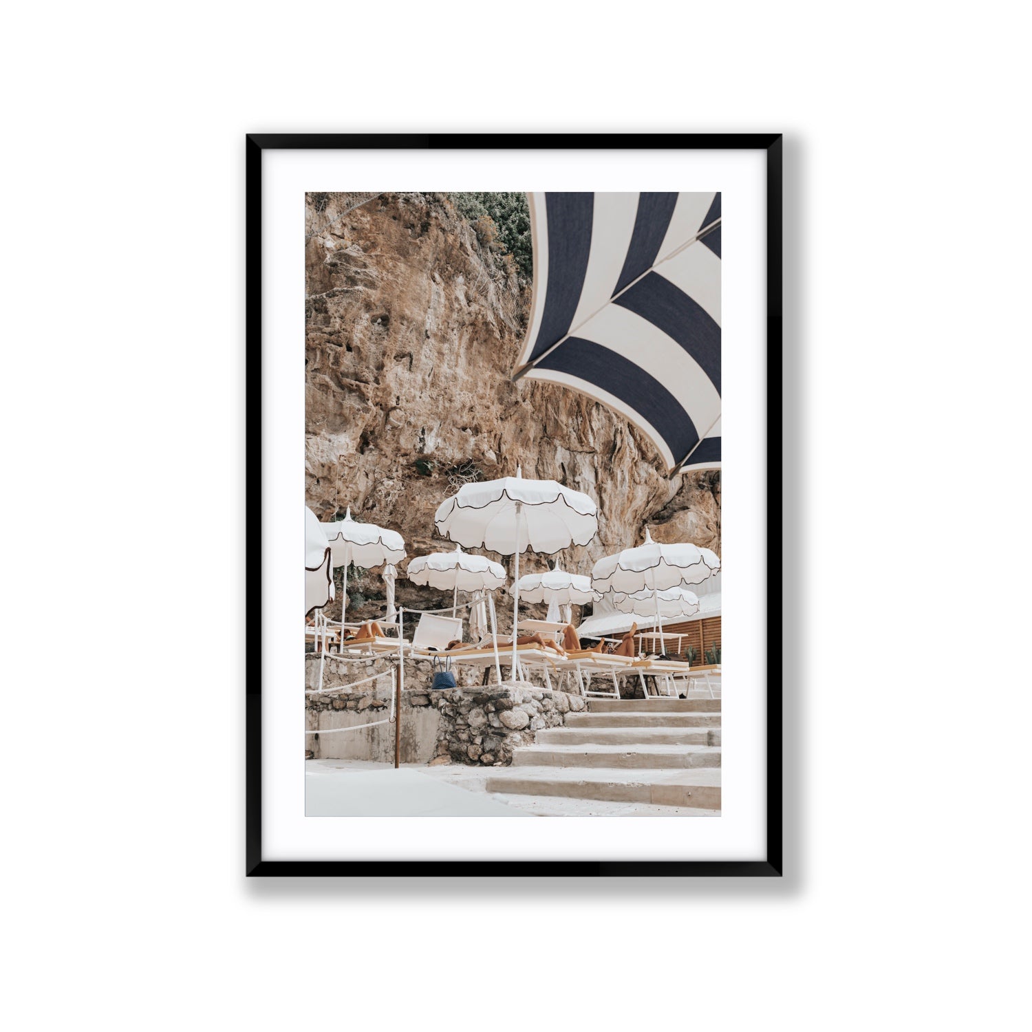 Rocky Refuge fine art print, Positano, Italy, Extra Large, Black Frame · Matboard, Fine Art Print