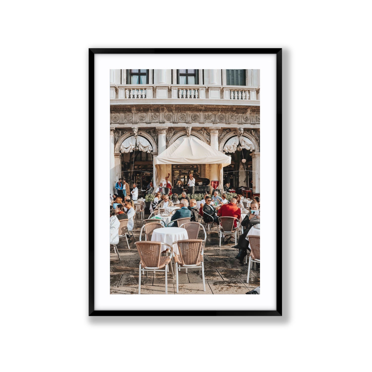 Piazza San Marco Venice Italian wall art Extra Large fine art print in black frame with matboard