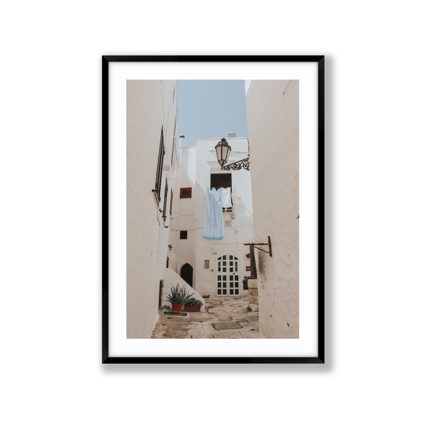 Laundry Day fine art print, Puglia, Italy, Extra Large, Black Frame · Matboard, Fine Art Print