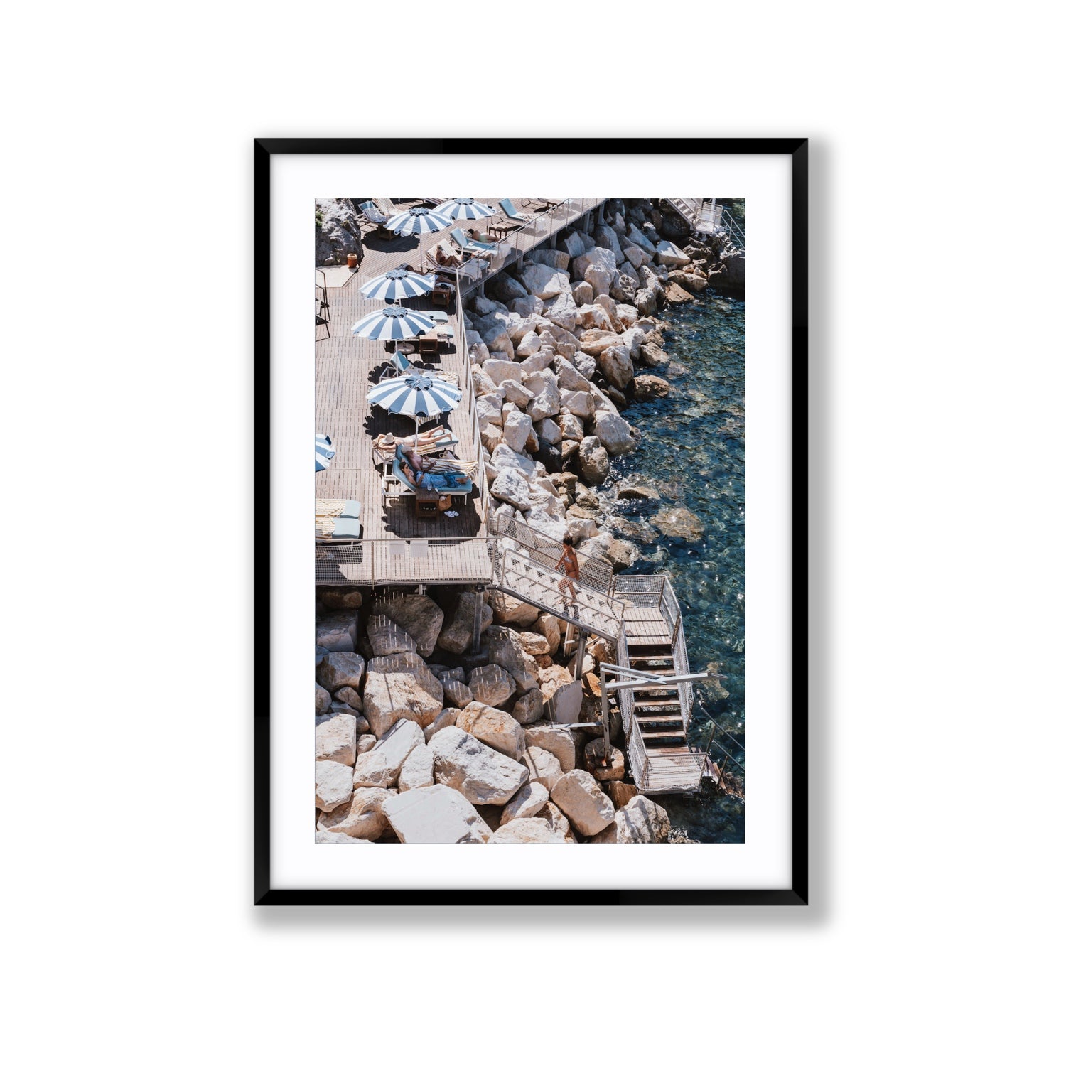 Life On The Shore fine art print, Ischia, Italy, Extra Large, Black Frame · Matboard, Fine Art Print