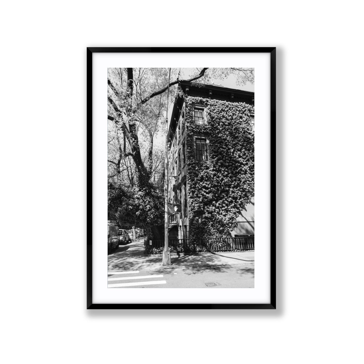 Vertical Garden New York NYC Black & White wall art Extra Large fine art print in black frame with matboard