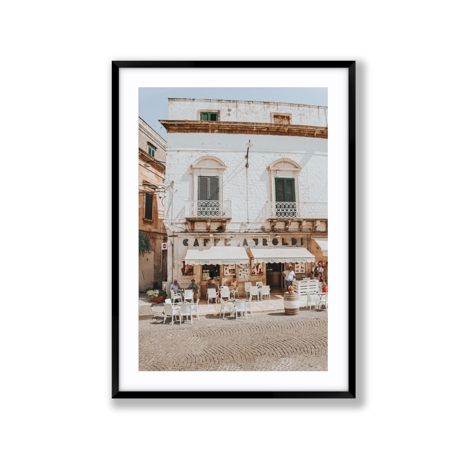 L'Ora di Pranzo Puglia L’Ora di Pranzo Italian art print Extra Large fine art print in black frame with matboard