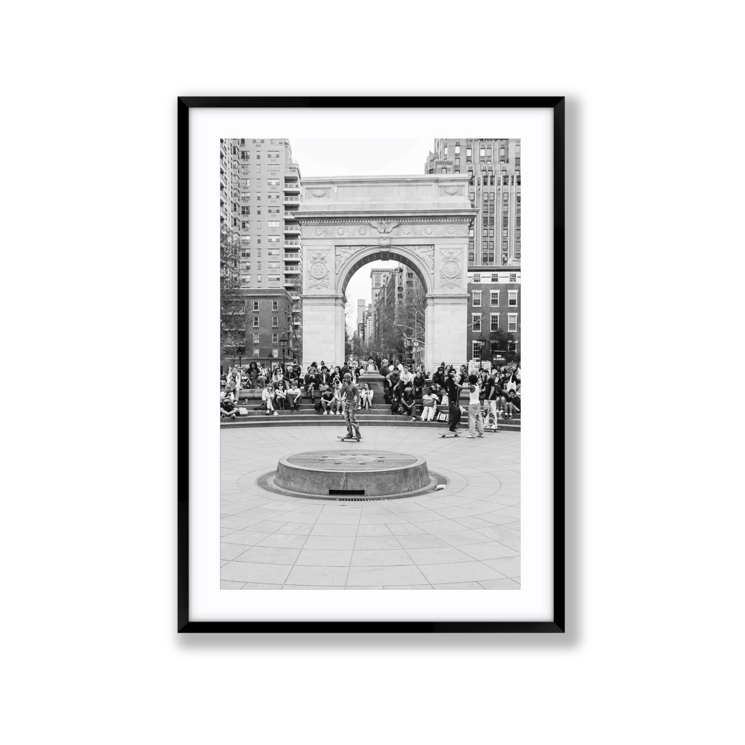 Concrete Conqueror New York NYC Skateboard wall art Extra Large fine art print in black frame with matboard