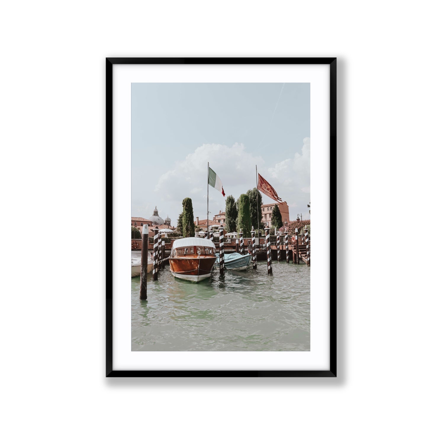 Cipriani Venice wall art Extra Large fine art print in black frame with matboard