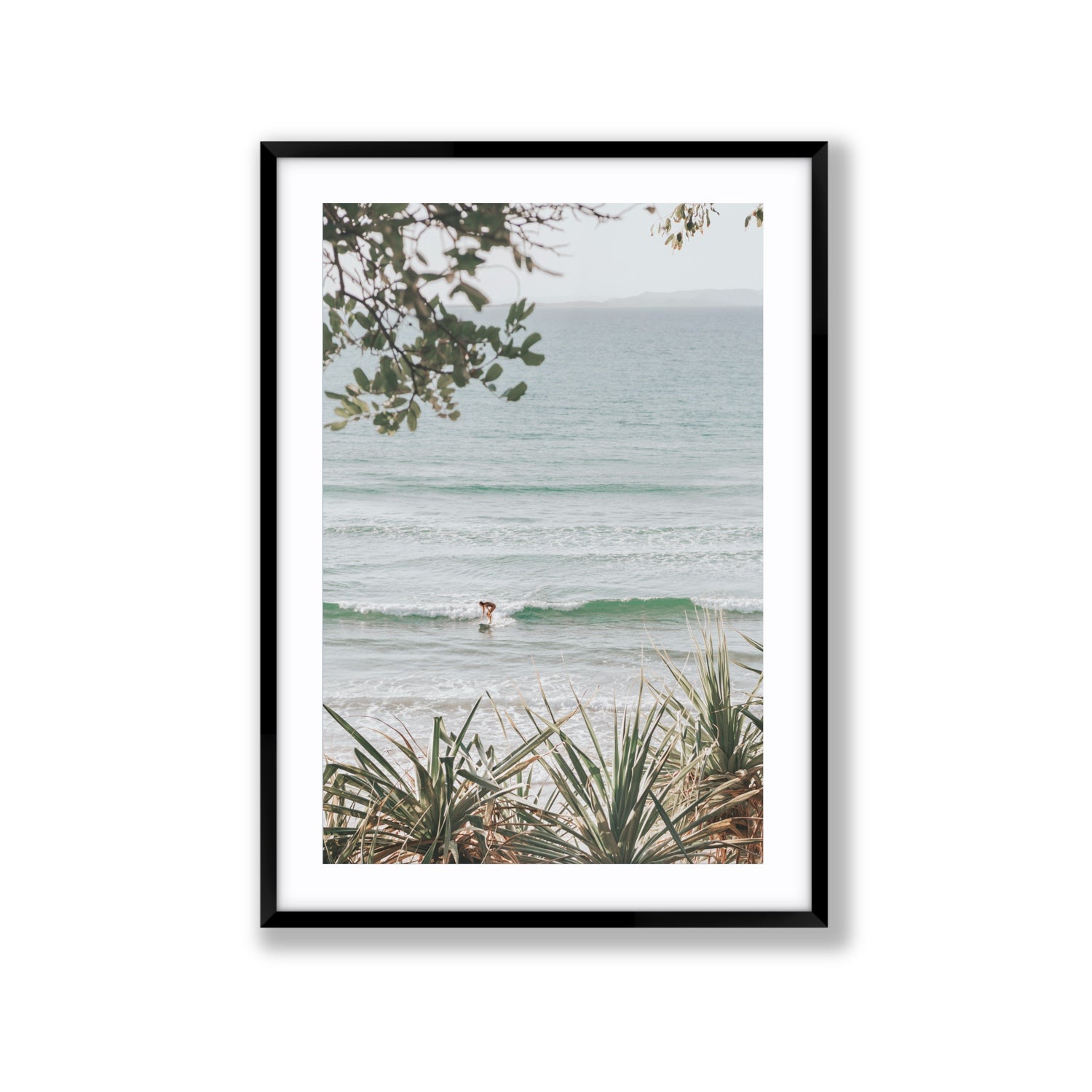 Dream Boat fine art print, Noosa, Australia, coastal scenes artwork, Extra Large, Black Frame · Matboard, Fine Art Print