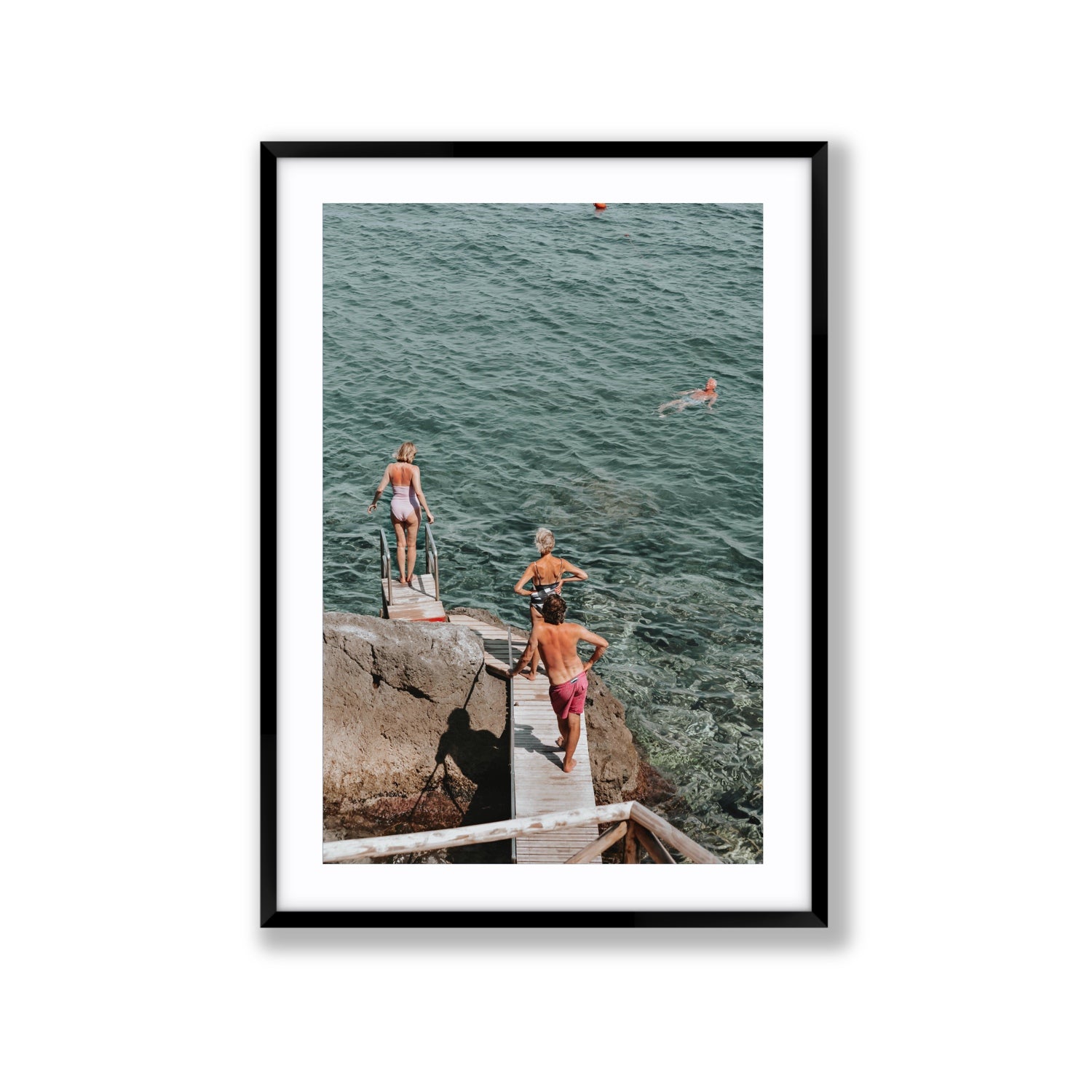 Freewheeling Spirit Tuscany coastal Italian wall art Extra Large fine art print in black frame with matboard
