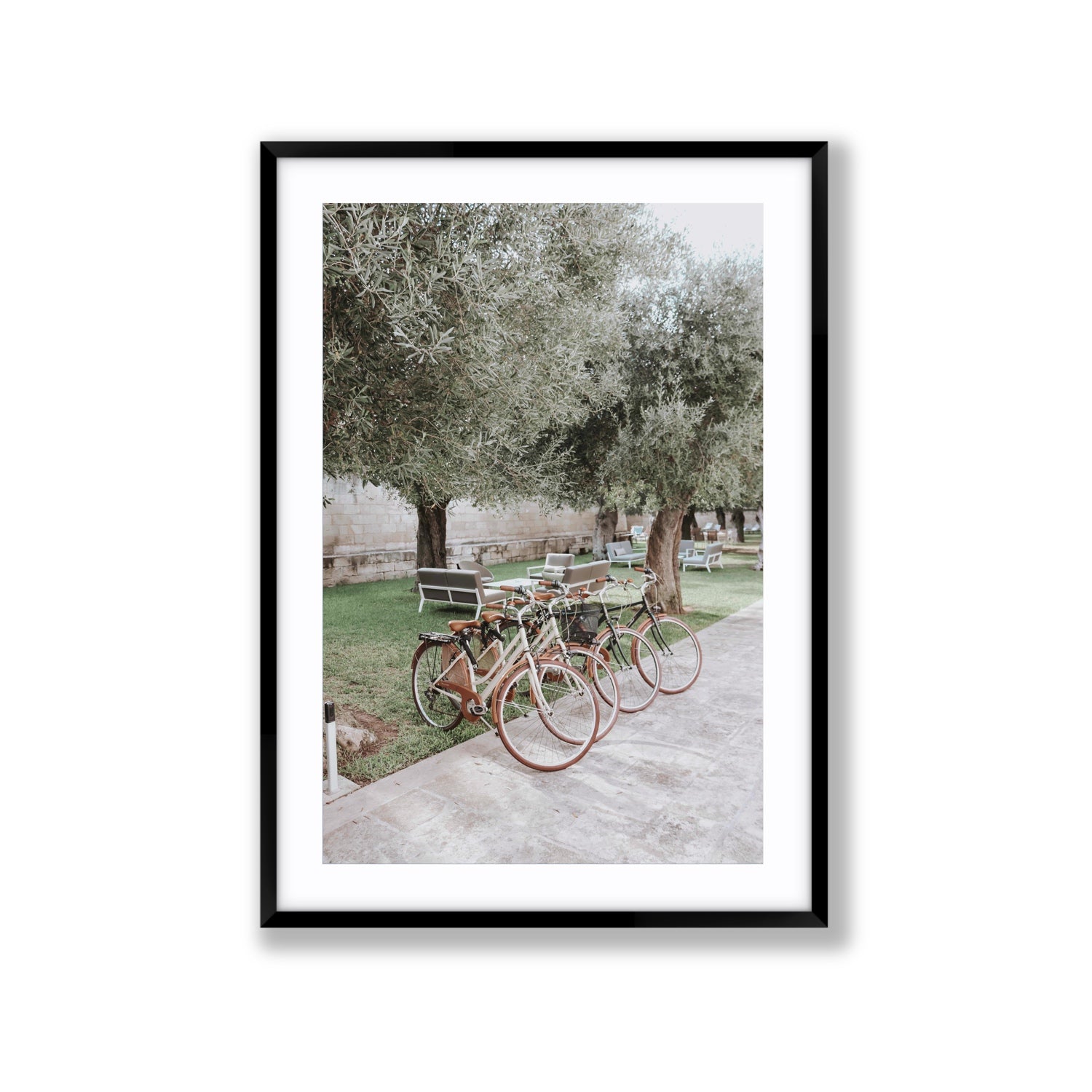 Classic Cruisers Puglia wall art Extra Large fine art print in black frame with matboard