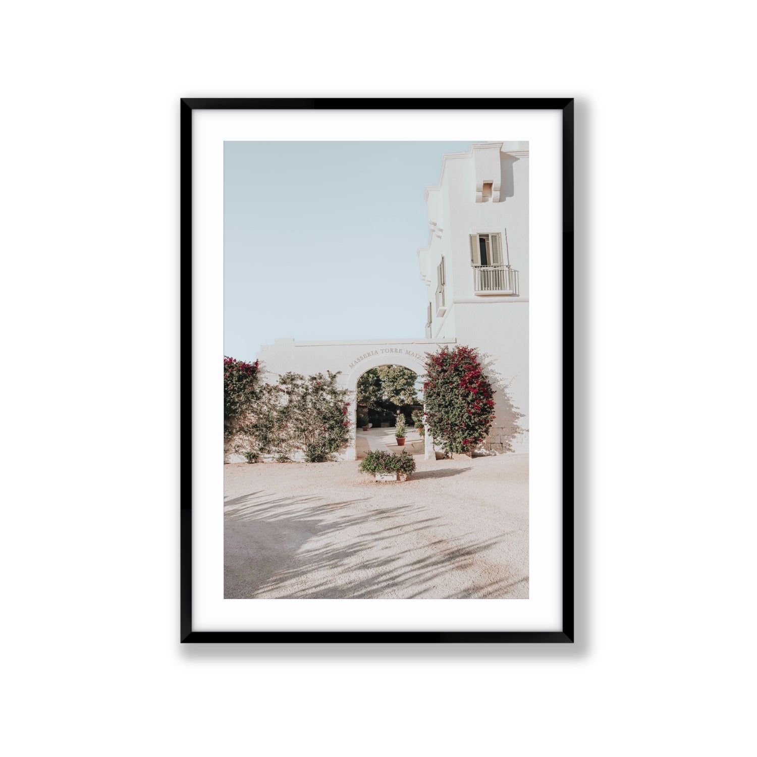 Villa Retreat fine art print, Puglia, Italy, Extra Large, Black Frame · Matboard, Fine Art Print