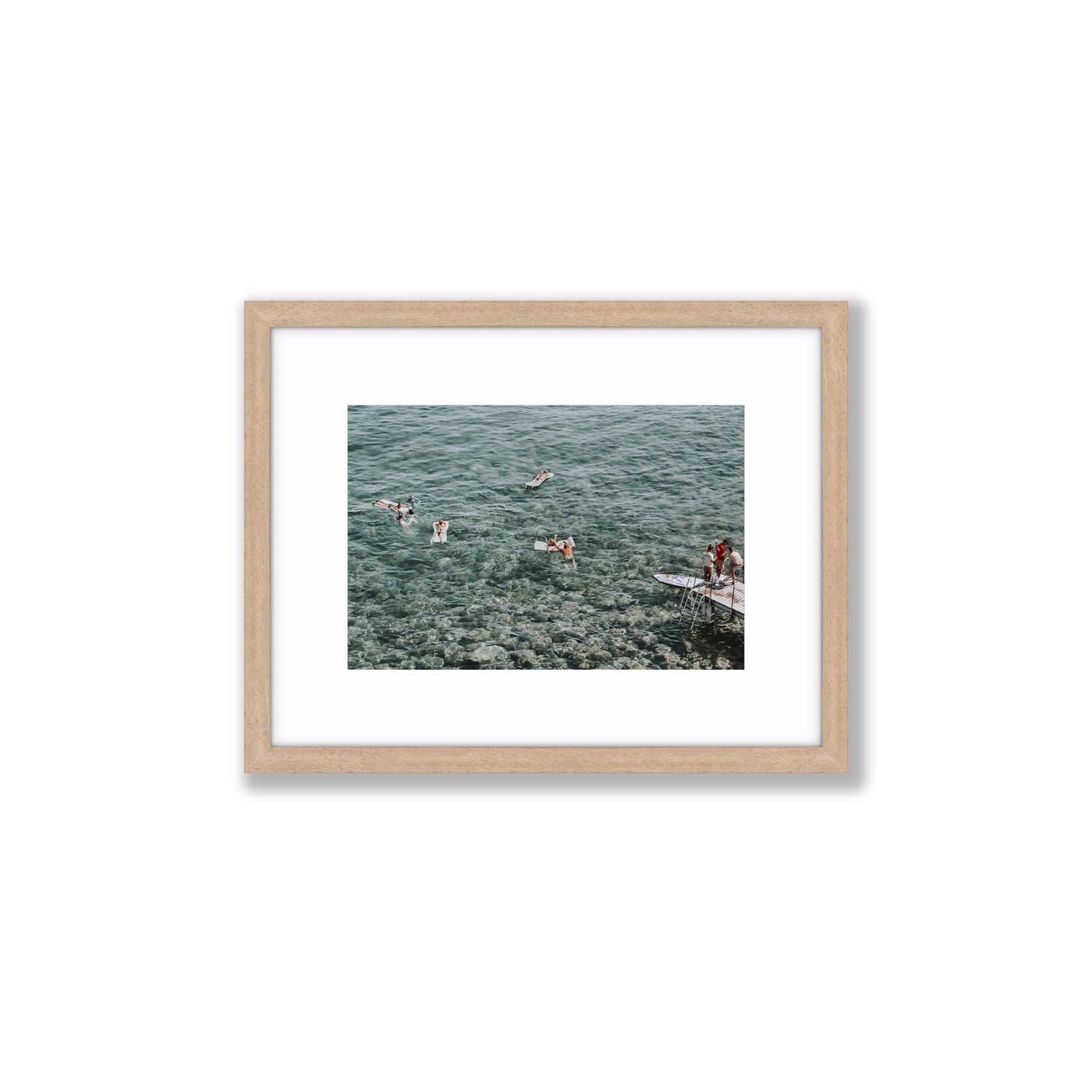 Having A Whale Of A Time Tuscany coastal wall art Small fine art print in natural oak frame with matboard