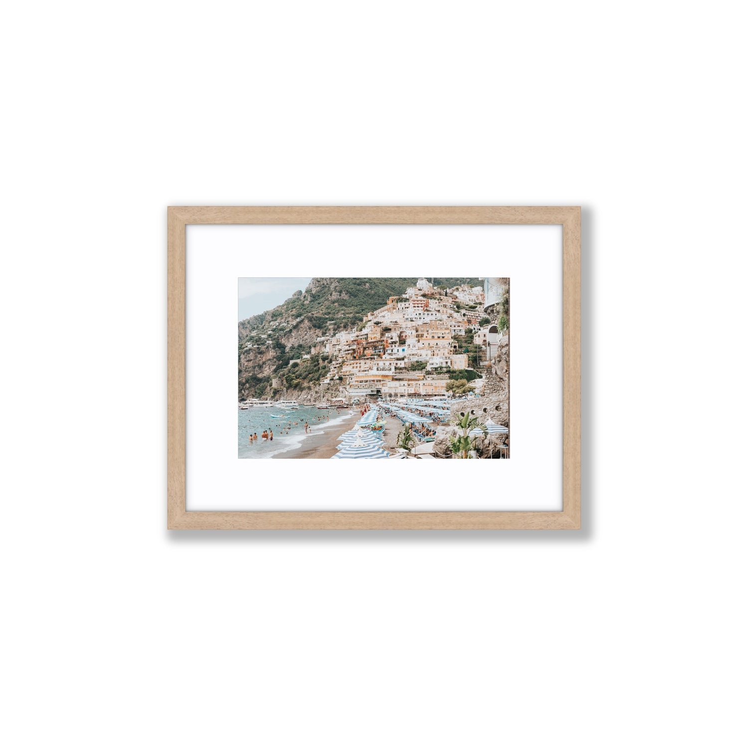 Villagio Sul Mare fine art print, Positano, Italy, Small, Natural Oak Frame · Matboard, Fine Art Print