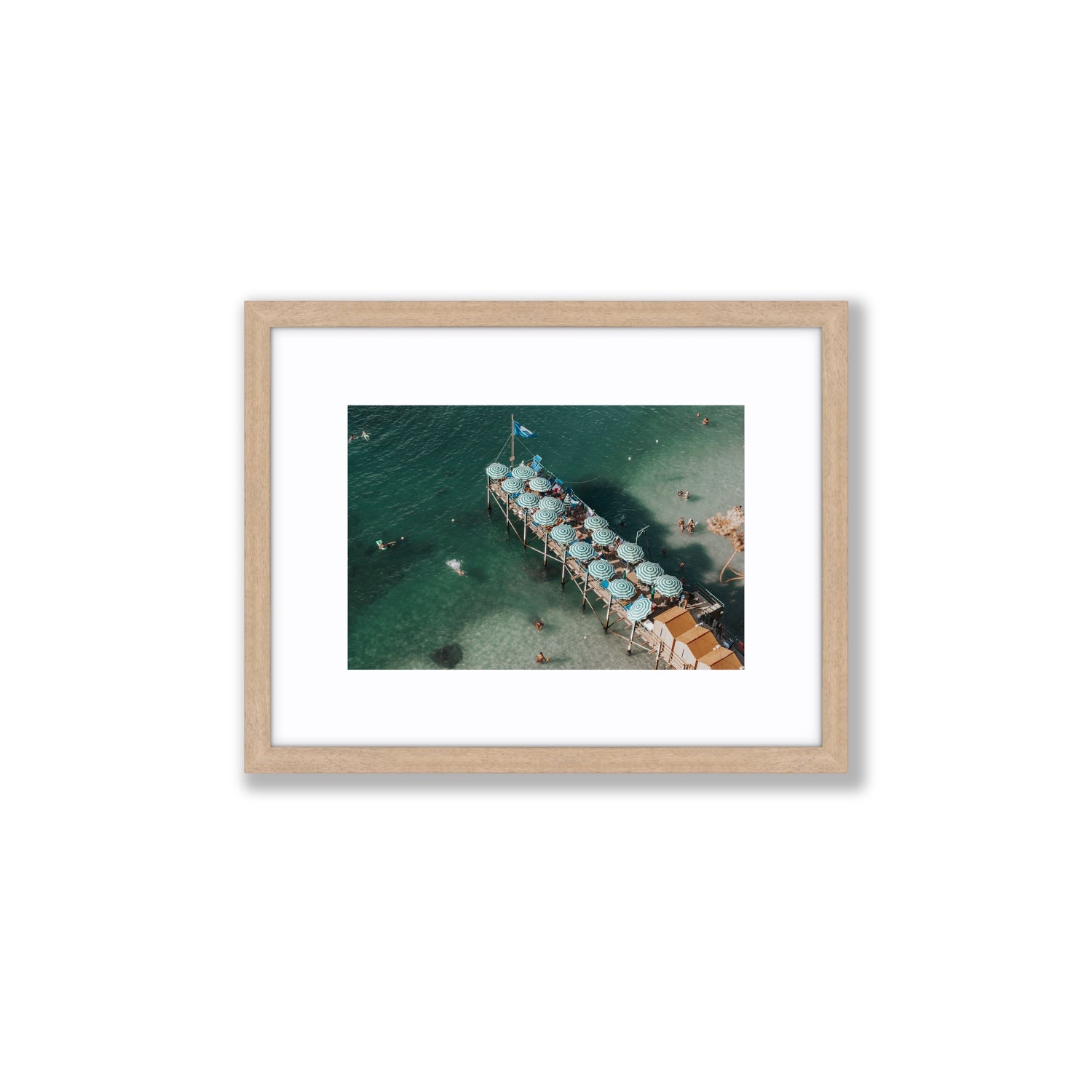 Sorrento Shangri La Sorrento coastal Italian wall art Small fine art print in natural oak frame with matboard