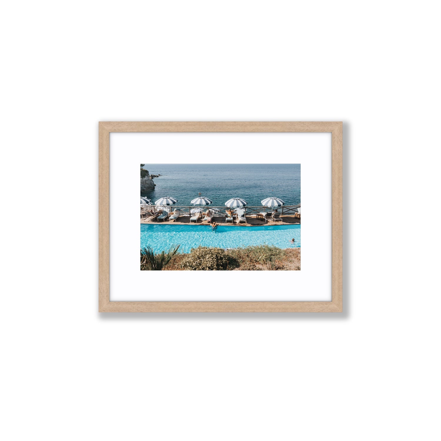 Hues Of Blues fine art print, Ischia, Italy, Small, Natural Oak Frame · Matboard, Fine Art Print