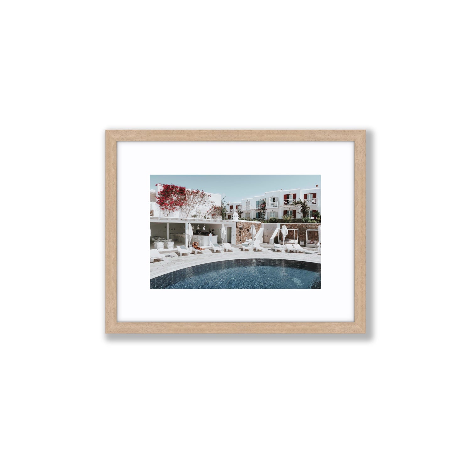 Got The First Lounge fine art print, Mykonos, Greece, Small, Natural Oak Frame · Matboard, Fine Art Print