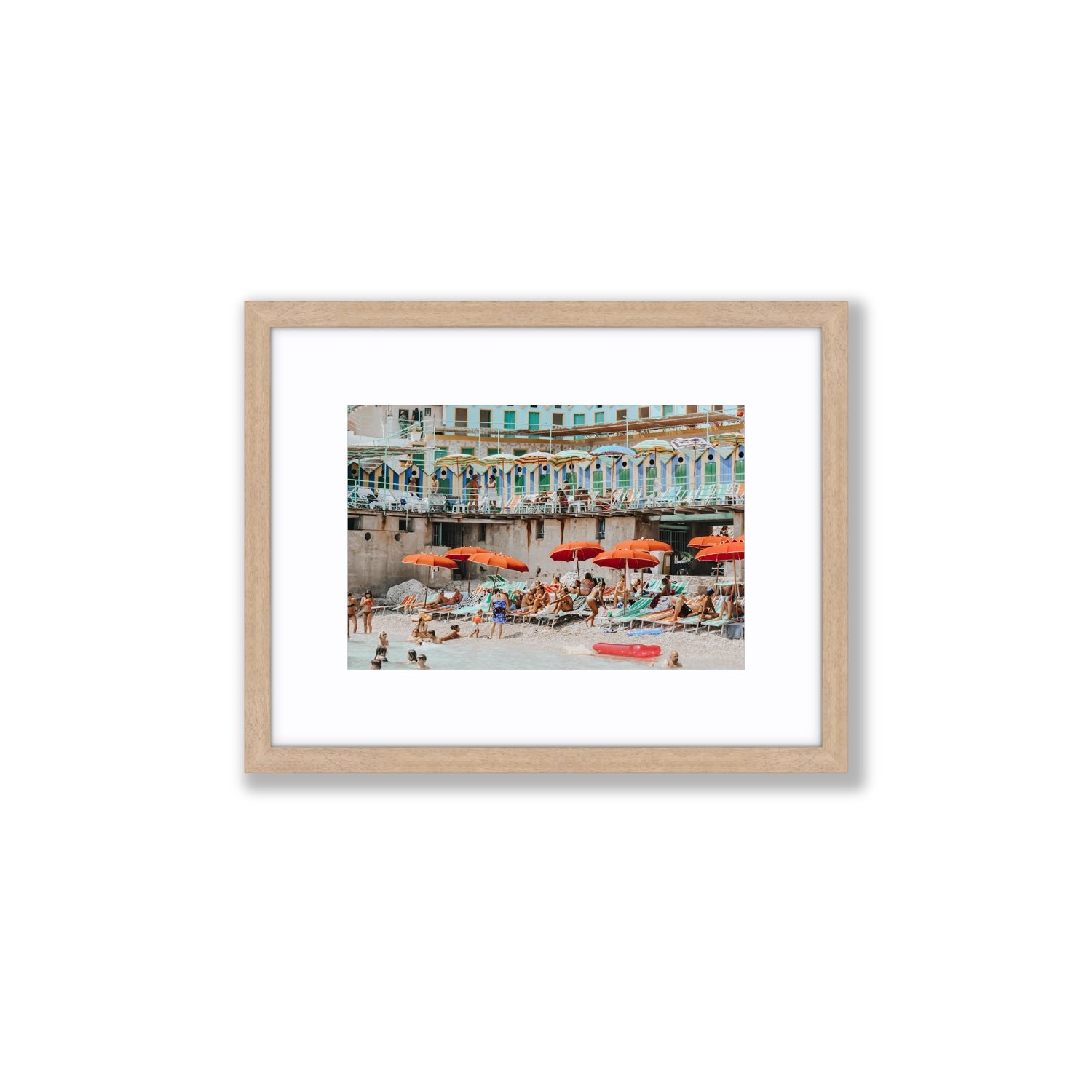 Umbrella Fiesta fine art print, Capri, Italy, Small, Natural Oak Frame · Matboard, Fine Art Print