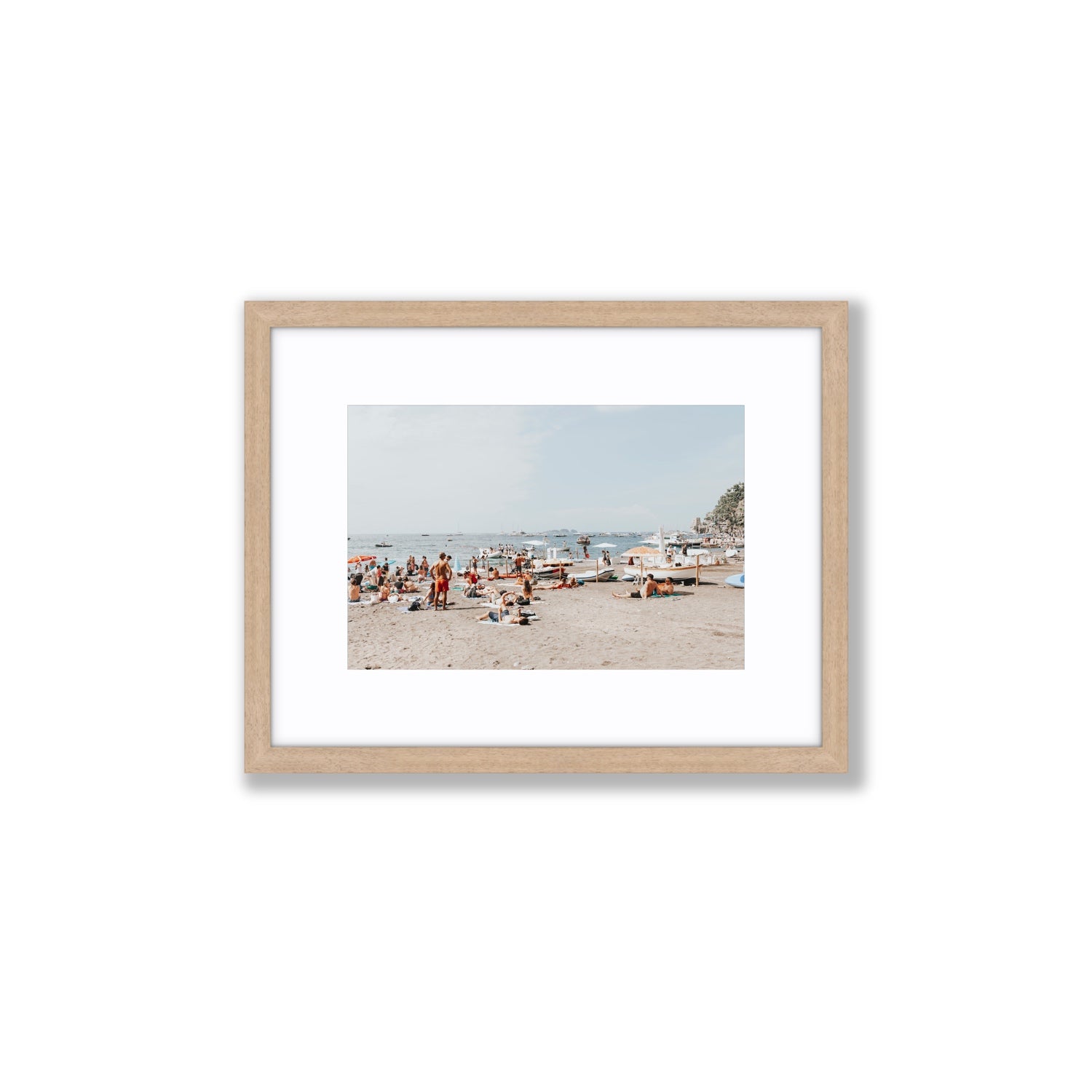 Beachy Vibes fine art print, Positano, Italy, Small, Natural Oak Frame · Matboard, Fine Art Print