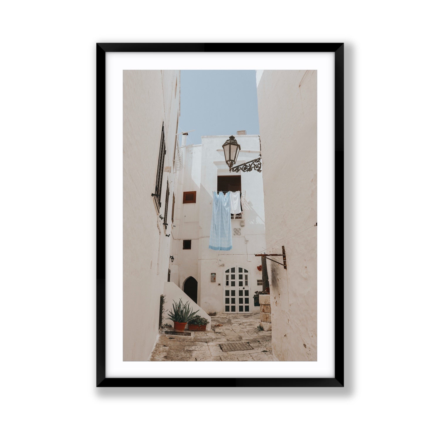 Laundry Day fine art print, Puglia, Italy, Giant, Black Frame · Matboard, Fine Art Print