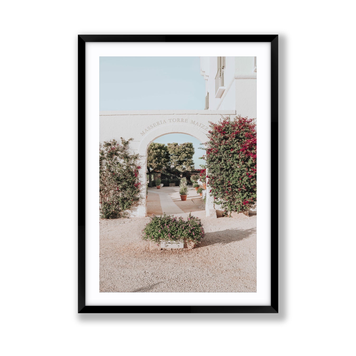 Torre Maizza Puglia Italian wall art Giant fine art print in black frame with matboard