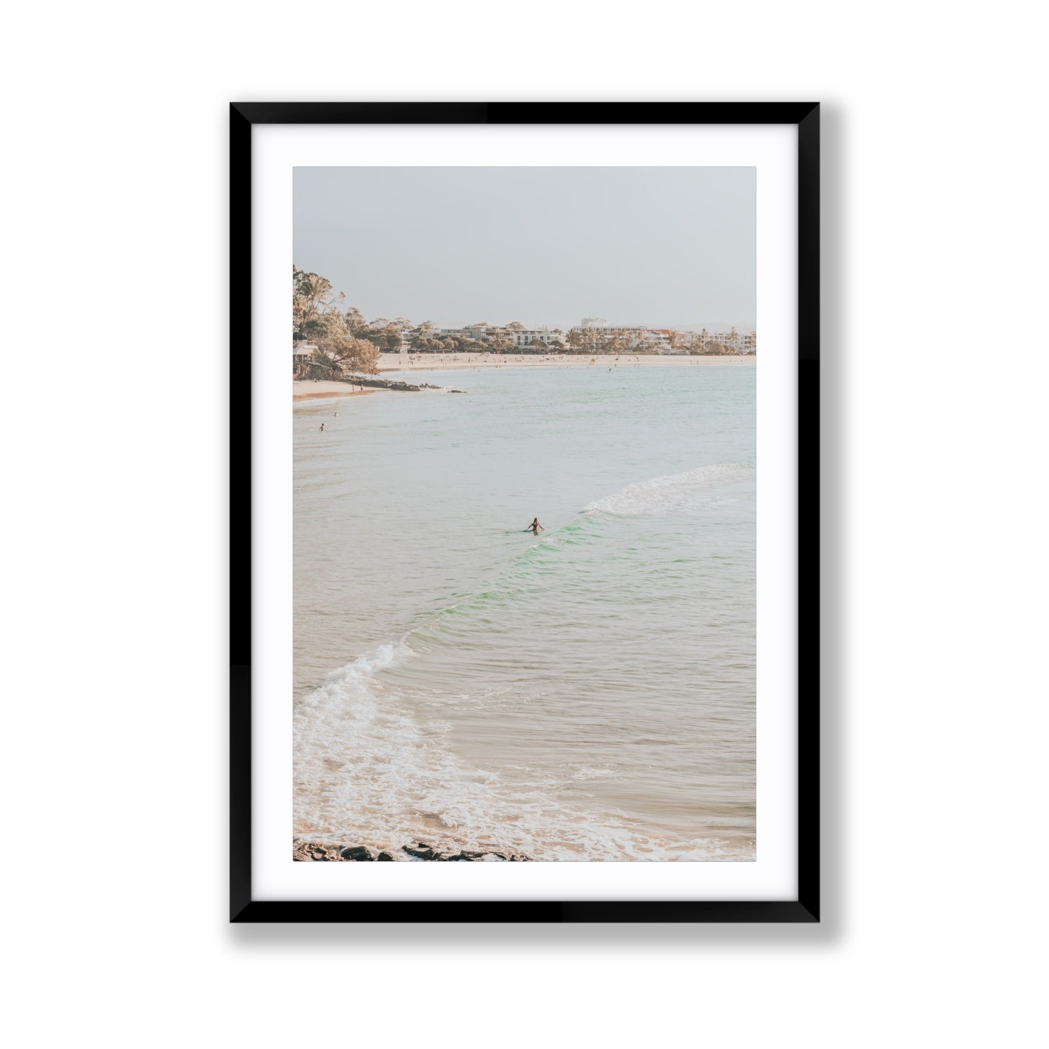 Salt Reverie fine art print, Noosa, Australia, coastal scenes artwork, Giant, Black Frame · Matboard, Fine Art Print
