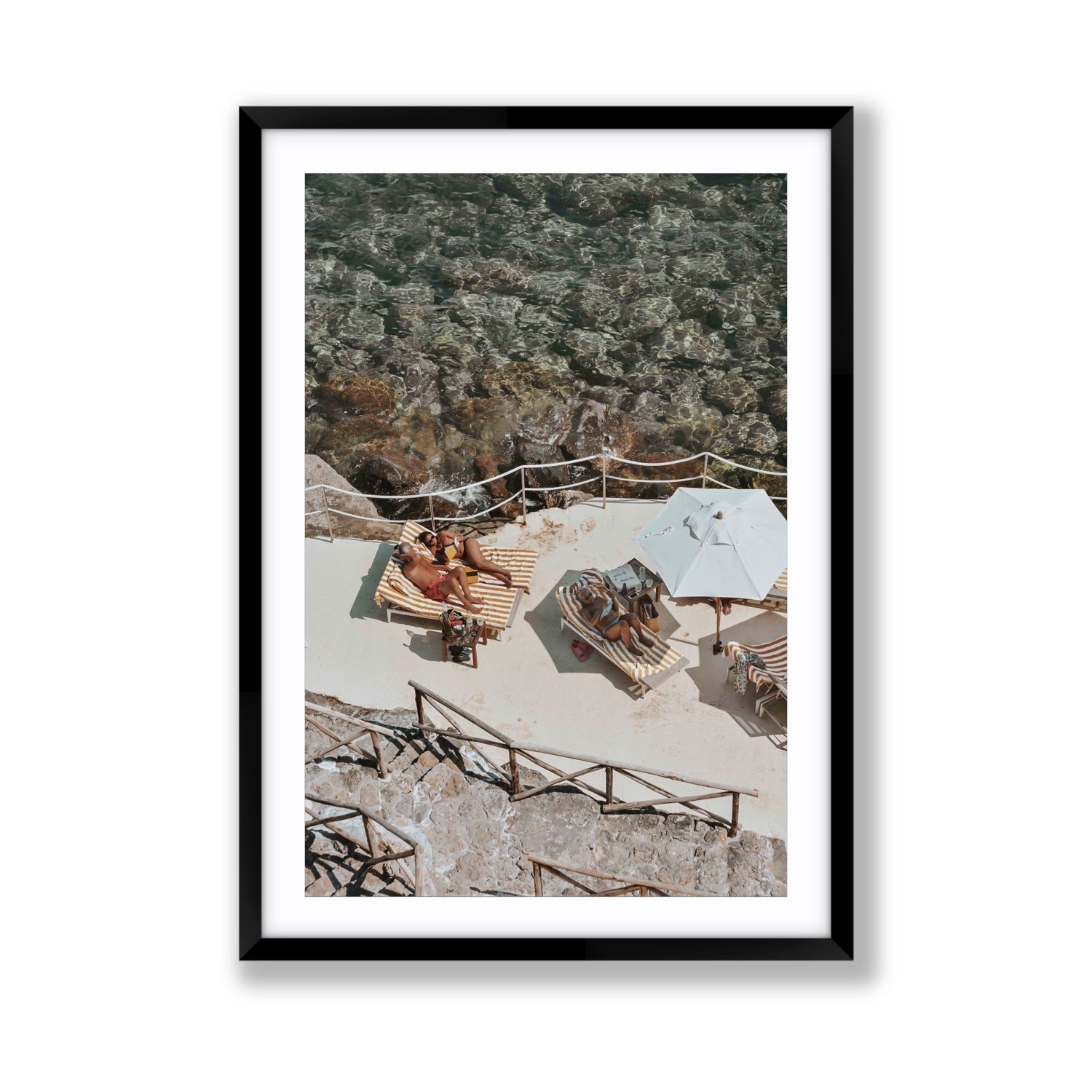 Lounge Lizards Tuscany Italian decor wall art Giant fine art print in black frame with matboard