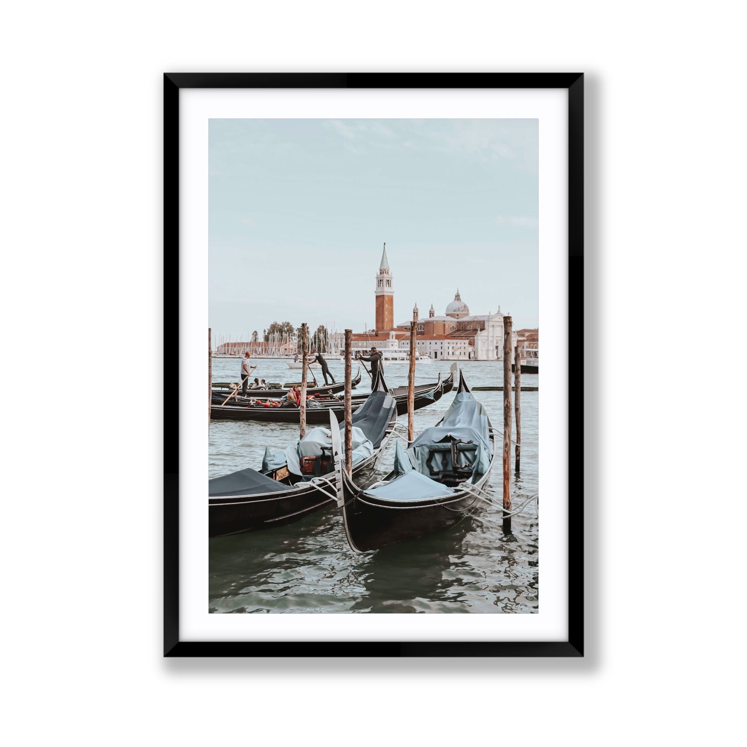 Italian Commute Venice Italian Mediterranean decor wall art Giant fine art print in black frame with matboard