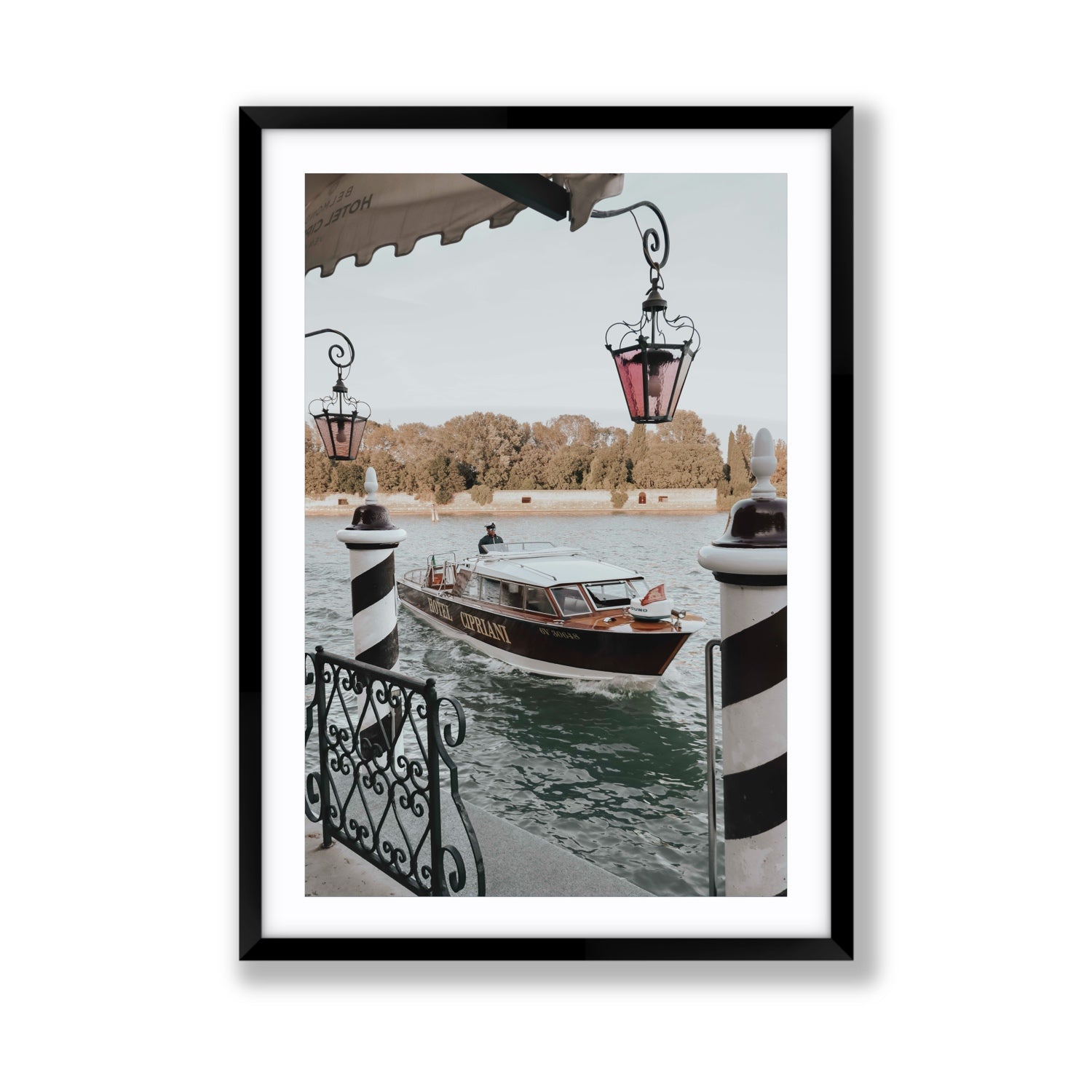 Taxi Shuttle Venice wall art Giant fine art print in black frame with matboard