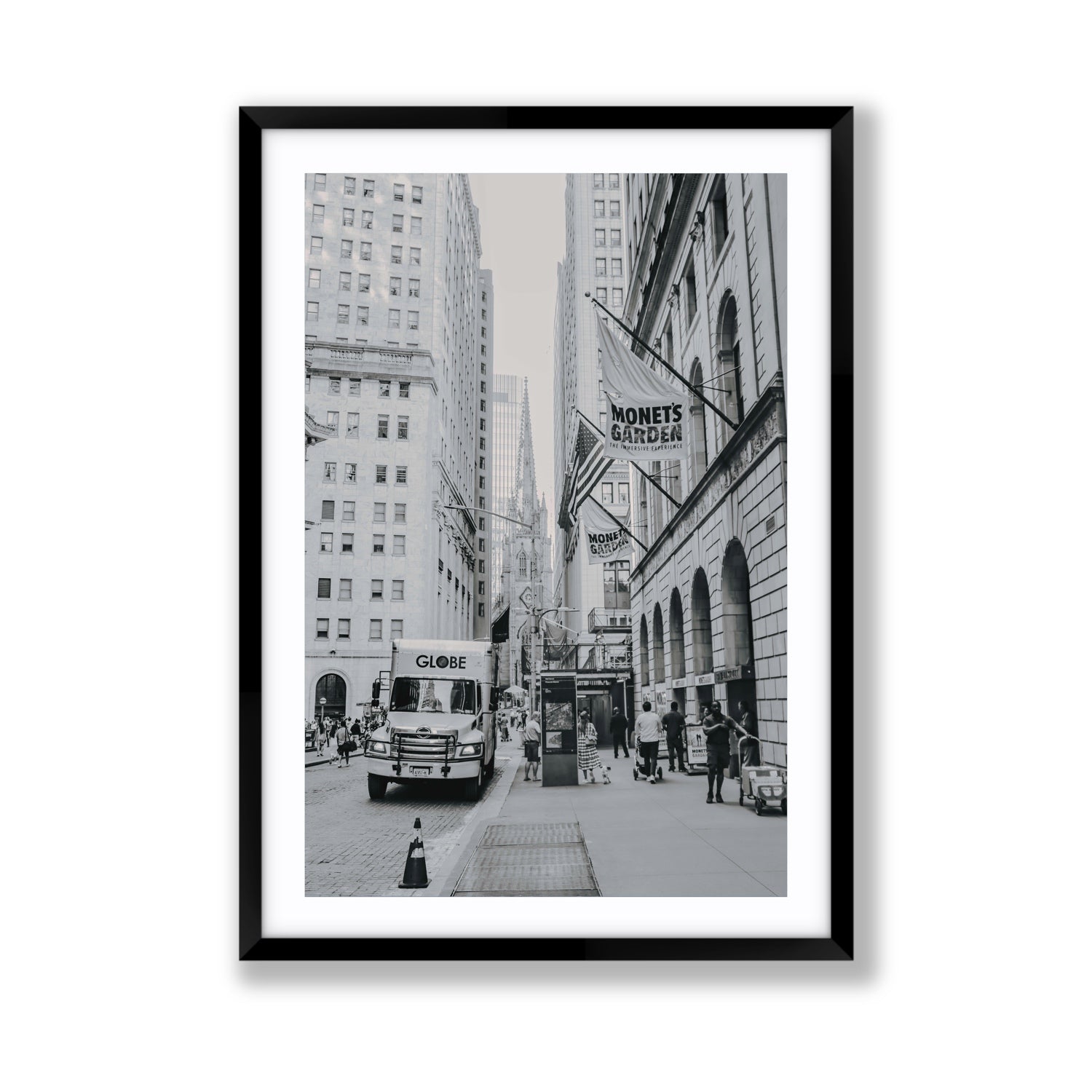 Metropolitan Monotone New York NYC Black & White wall art Giant fine art print in black frame with matboard