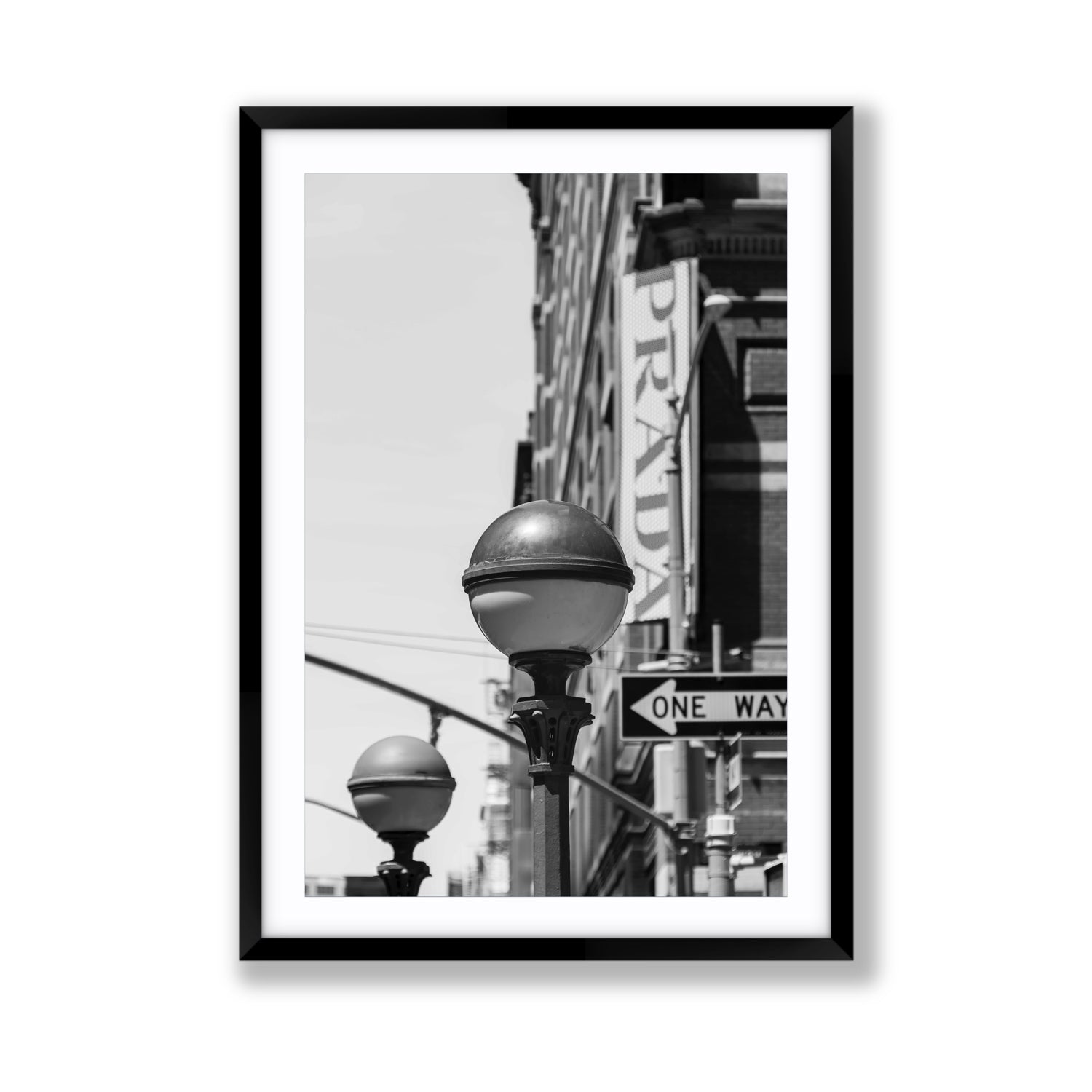 Subway Style New York NYC Black & White wall art Giant fine art print in black frame with matboard