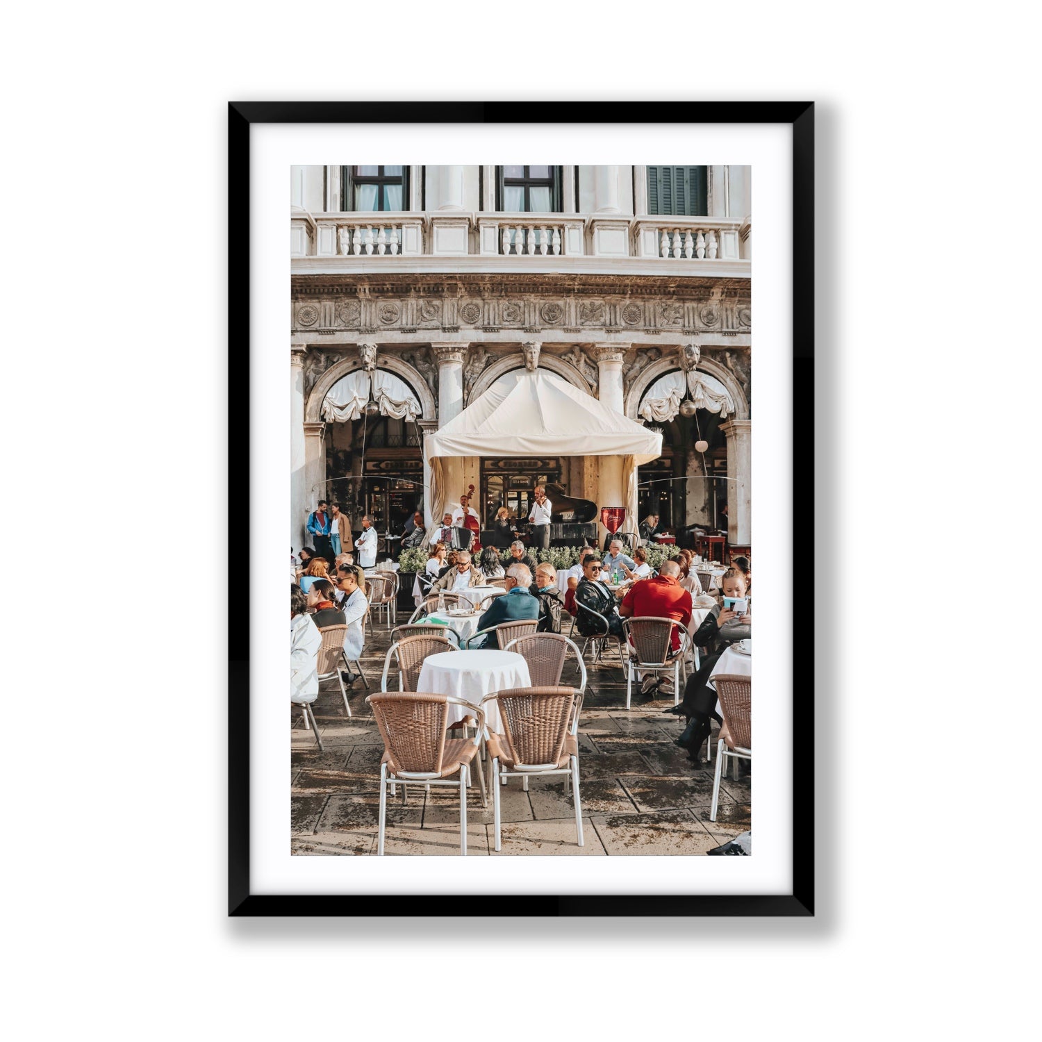 Piazza San Marco Venice Italian wall art Giant fine art print in black frame with matboard