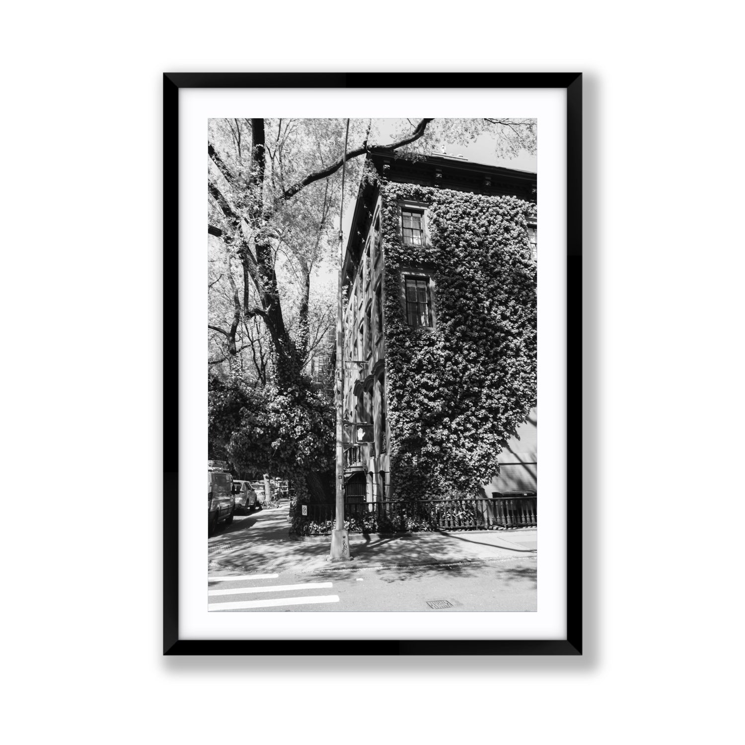 Vertical Garden New York NYC Black & White wall art Giant fine art print in black frame with matboard
