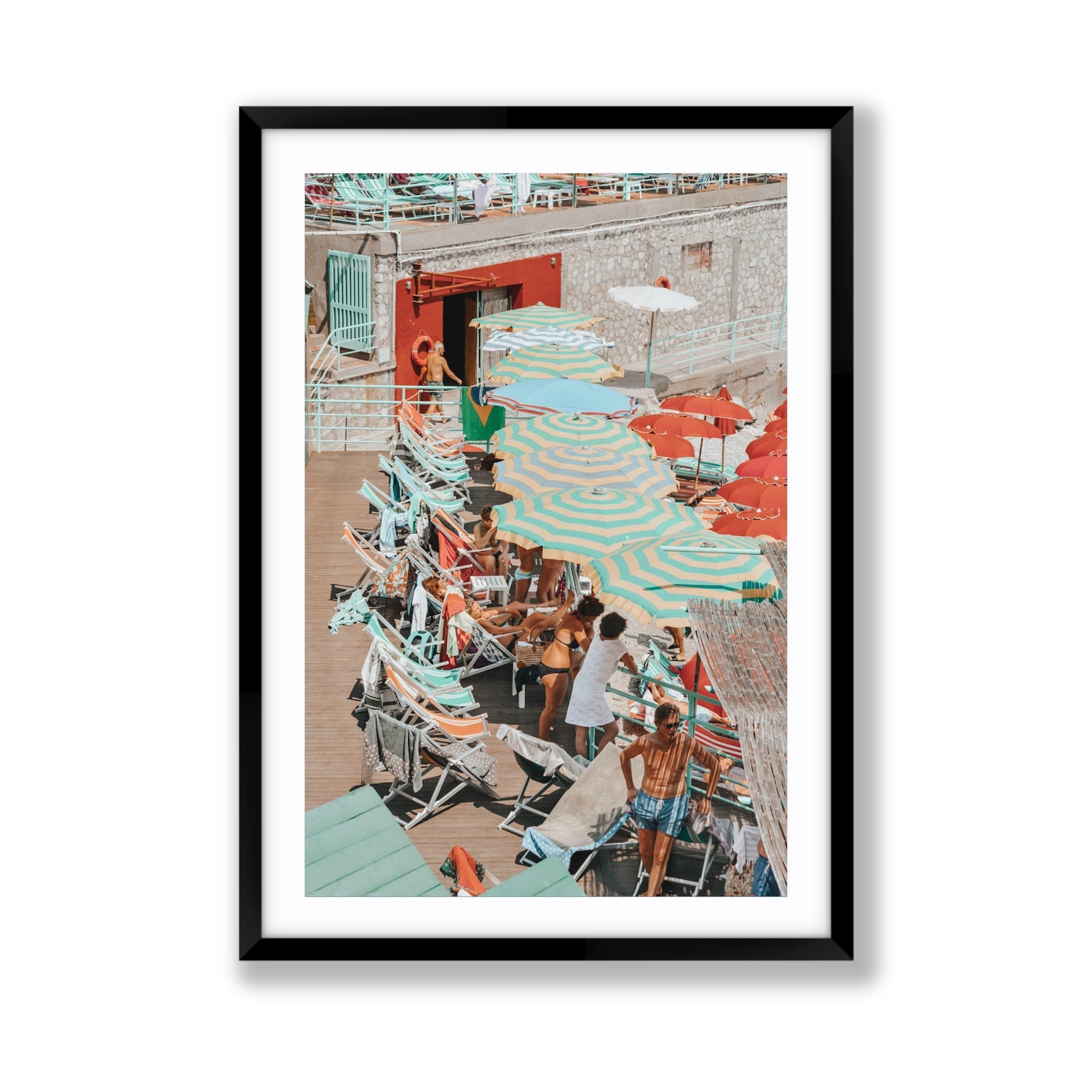 Colourful Canopy fine art print, Capri, Italy, Giant, Black Frame · Matboard, Fine Art Print