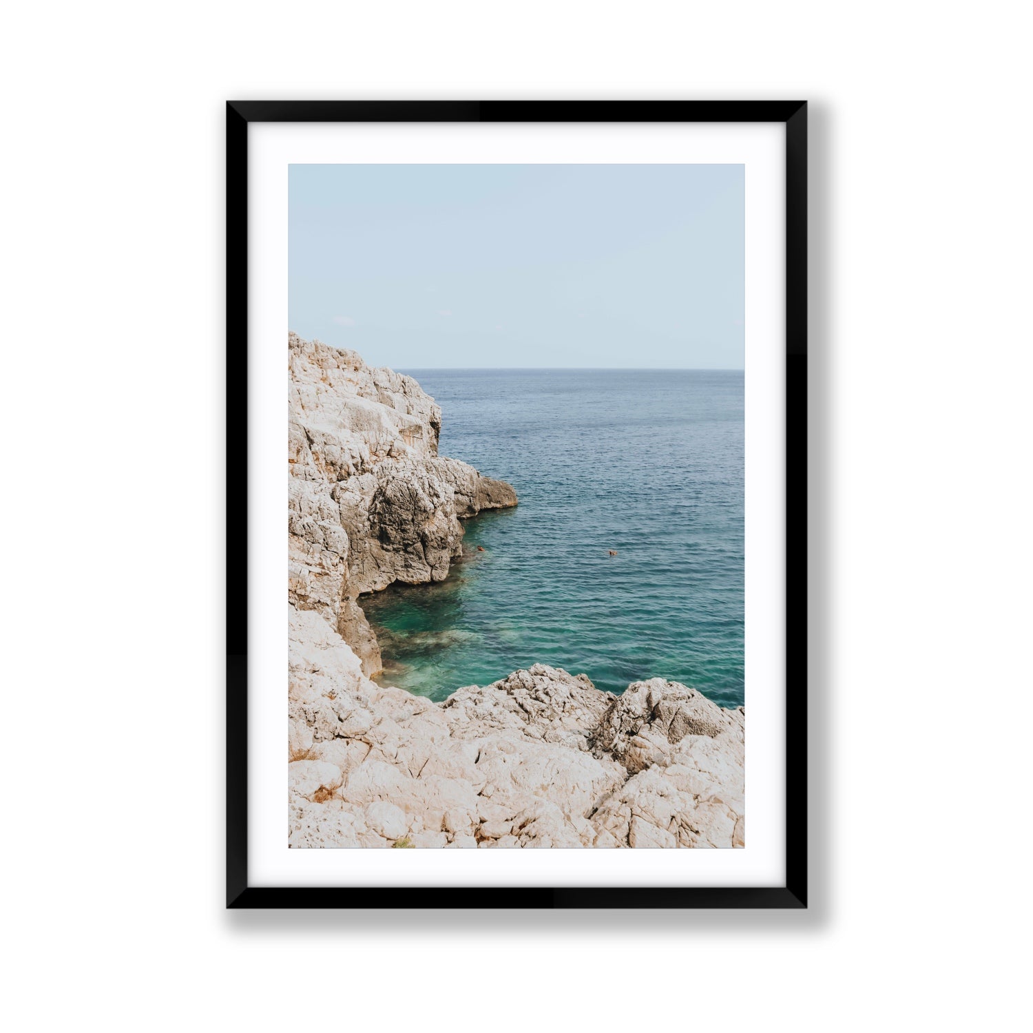Healing Immersion Puglia Wall Mediterranean fine art print Giant fine art print in black frame with matboard