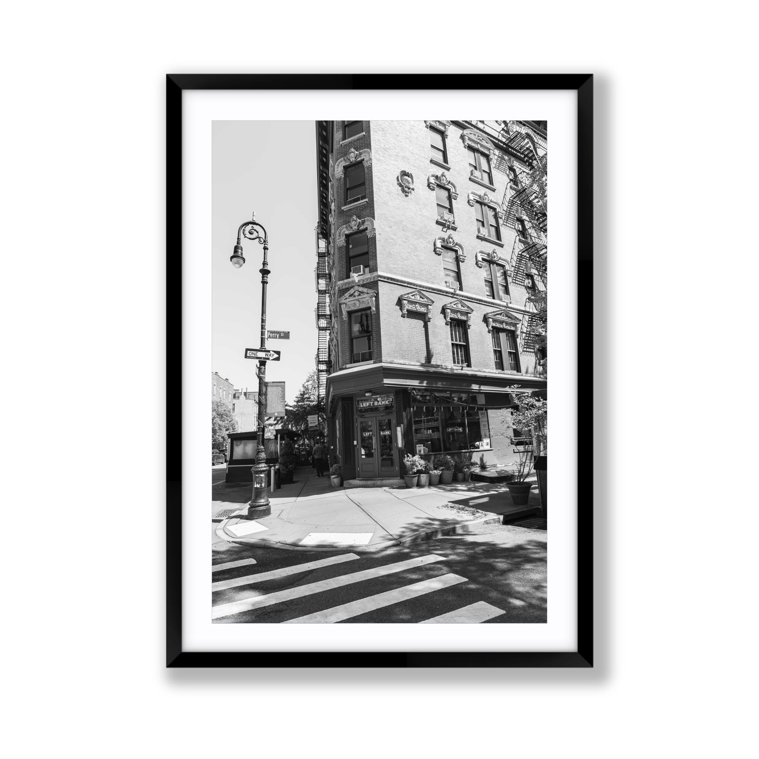 Parisian On Perry New York NYC Black & White wall art Giant fine art print in black frame with matboard