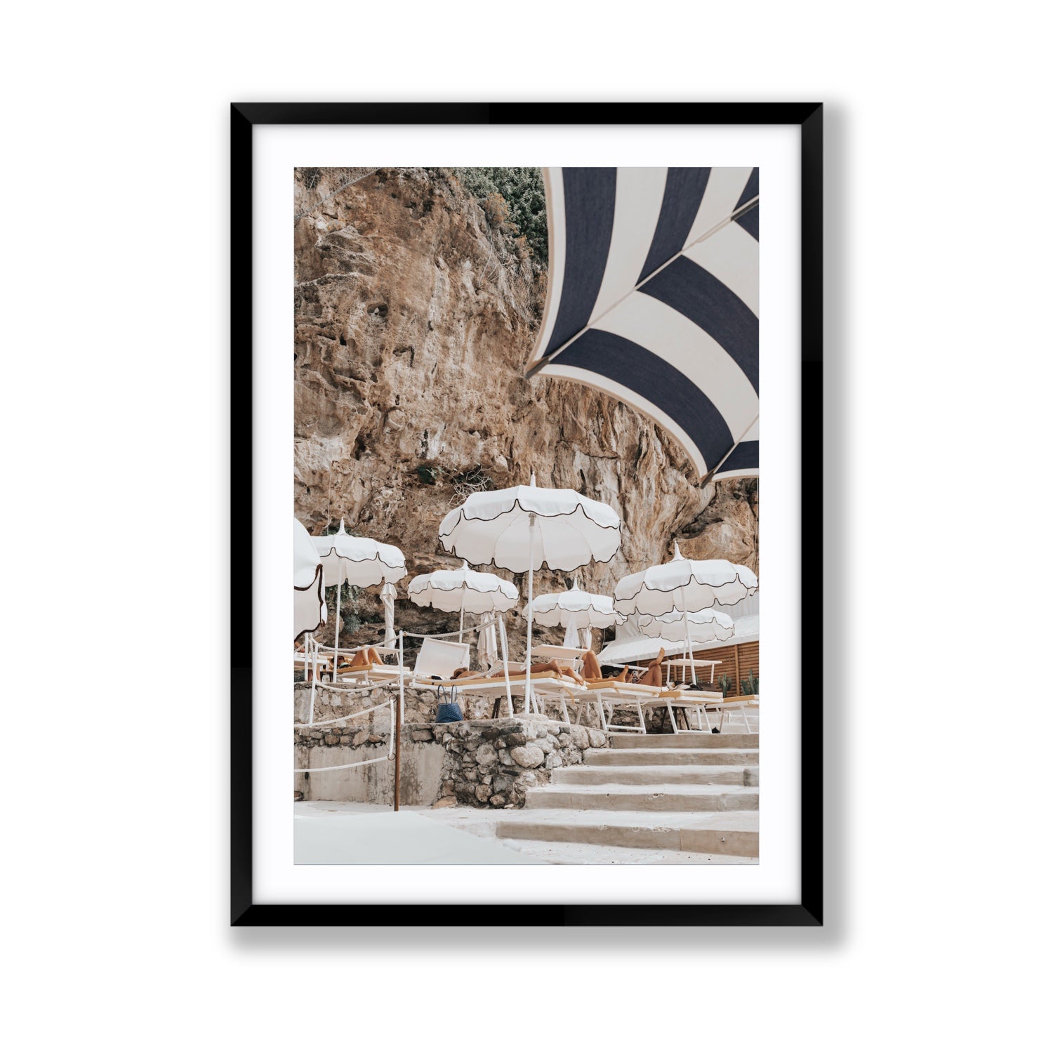 Rocky Refuge fine art print, Positano, Italy, Giant, Black Frame · Matboard, Fine Art Print