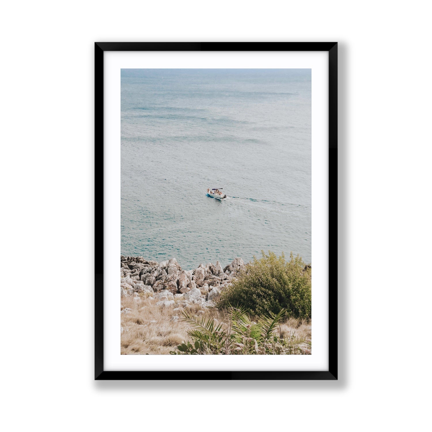 Puglian Departure Puglia coastal Italian wall art Giant fine art print in black frame with matboard