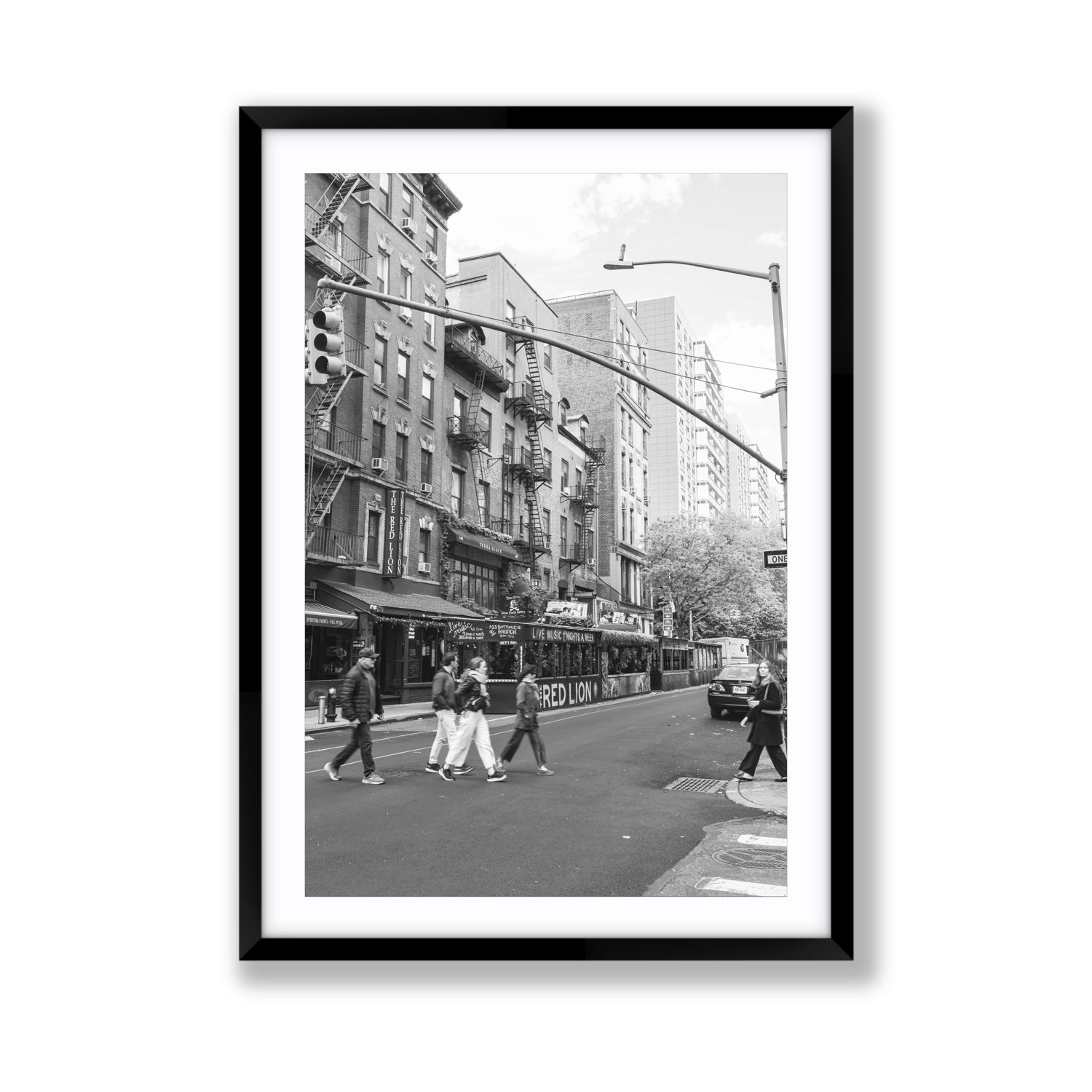 Spectral Streets New York NYC Black & White wall art Giant fine art print in black frame with matboard