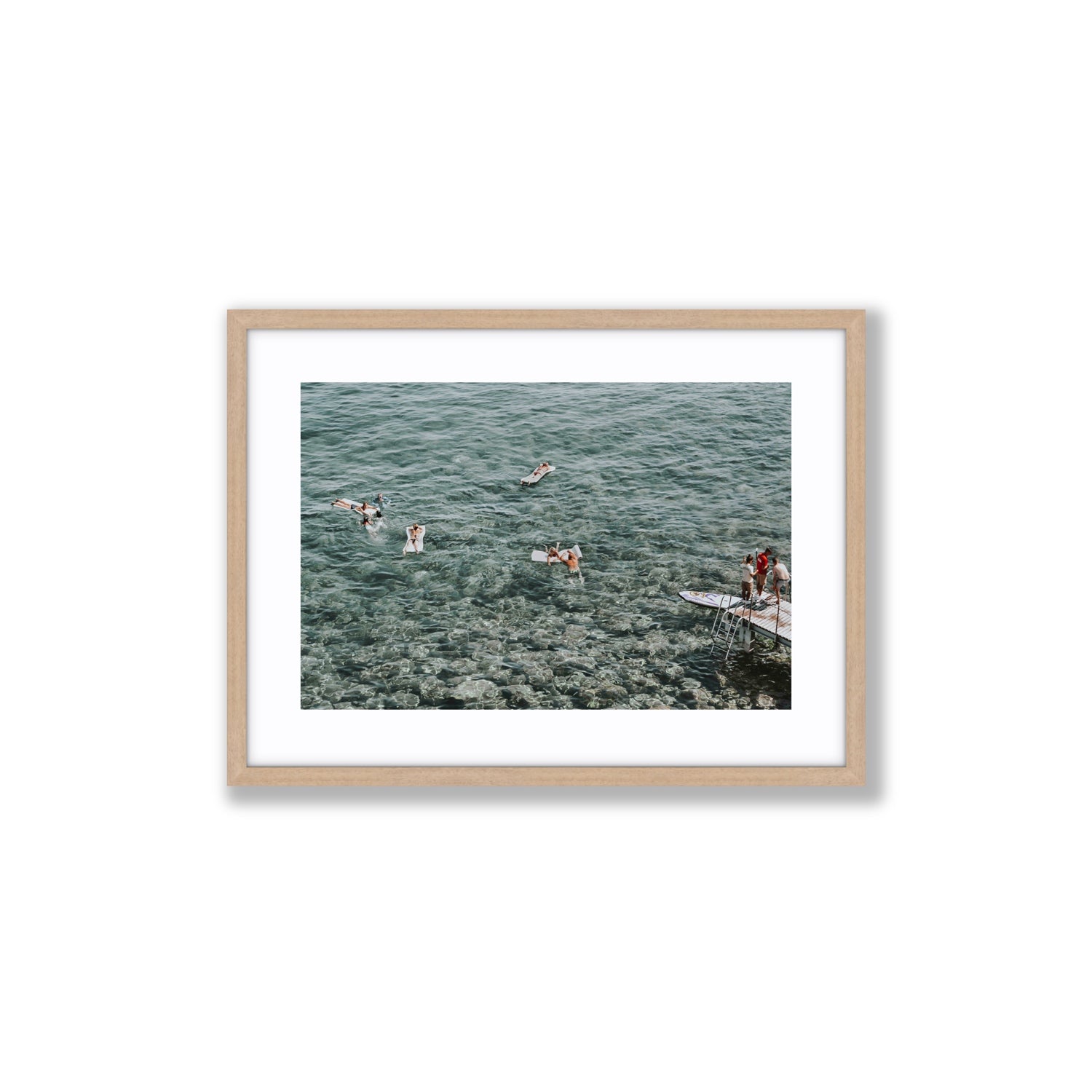 Having A Whale Of A Time Tuscany coastal wall art Medium fine art print in natural oak frame with matboard