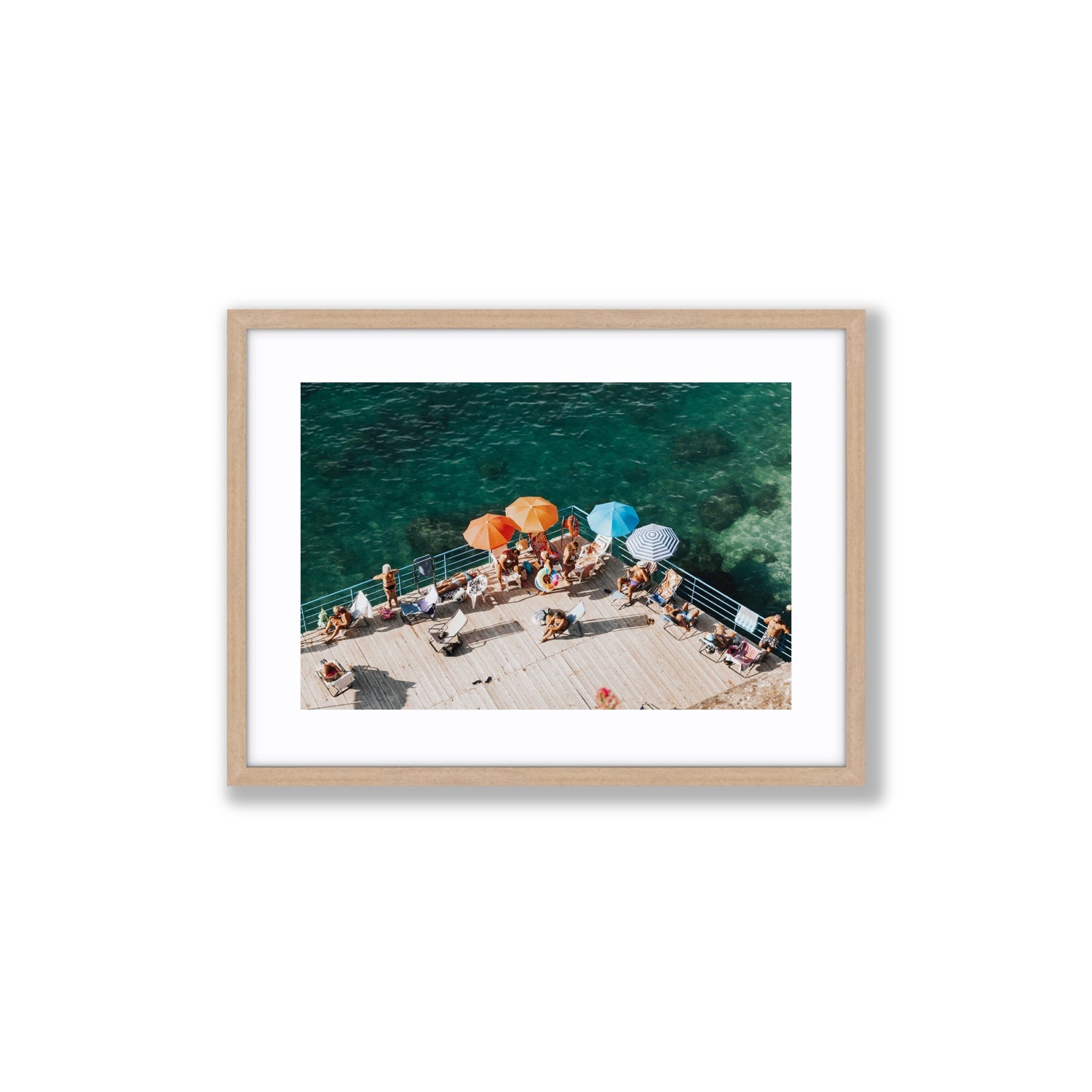 Il Dolce Far Niente Sorrento coastal wall art Medium fine art print in natural oak frame with matboard