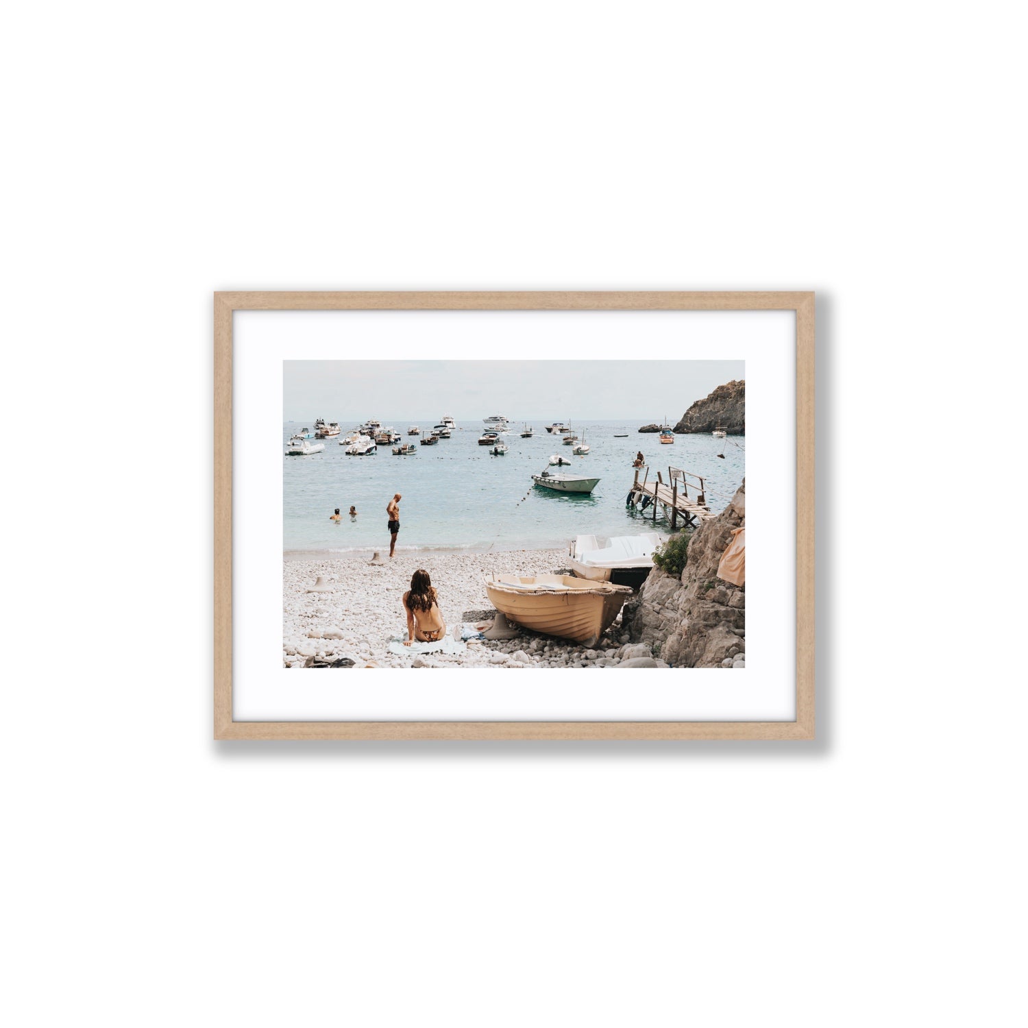 L'Osservatore Nerano wall art Medium fine art print in natural oak frame with matboard